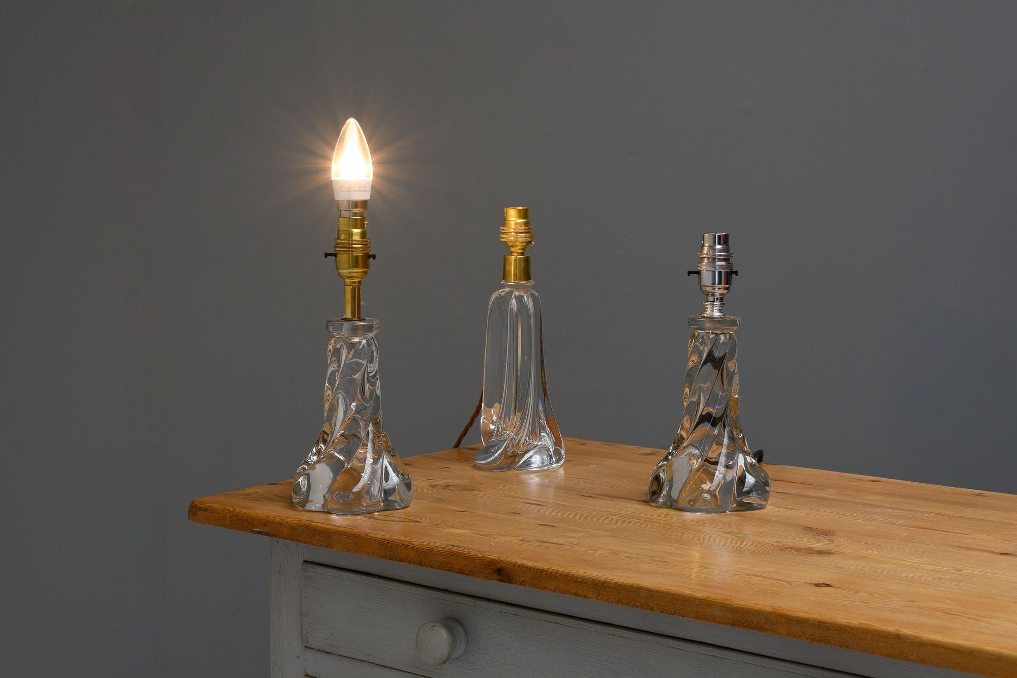 Set di tre lampade in vetro trasparente In condizioni buone in vendita a London, England