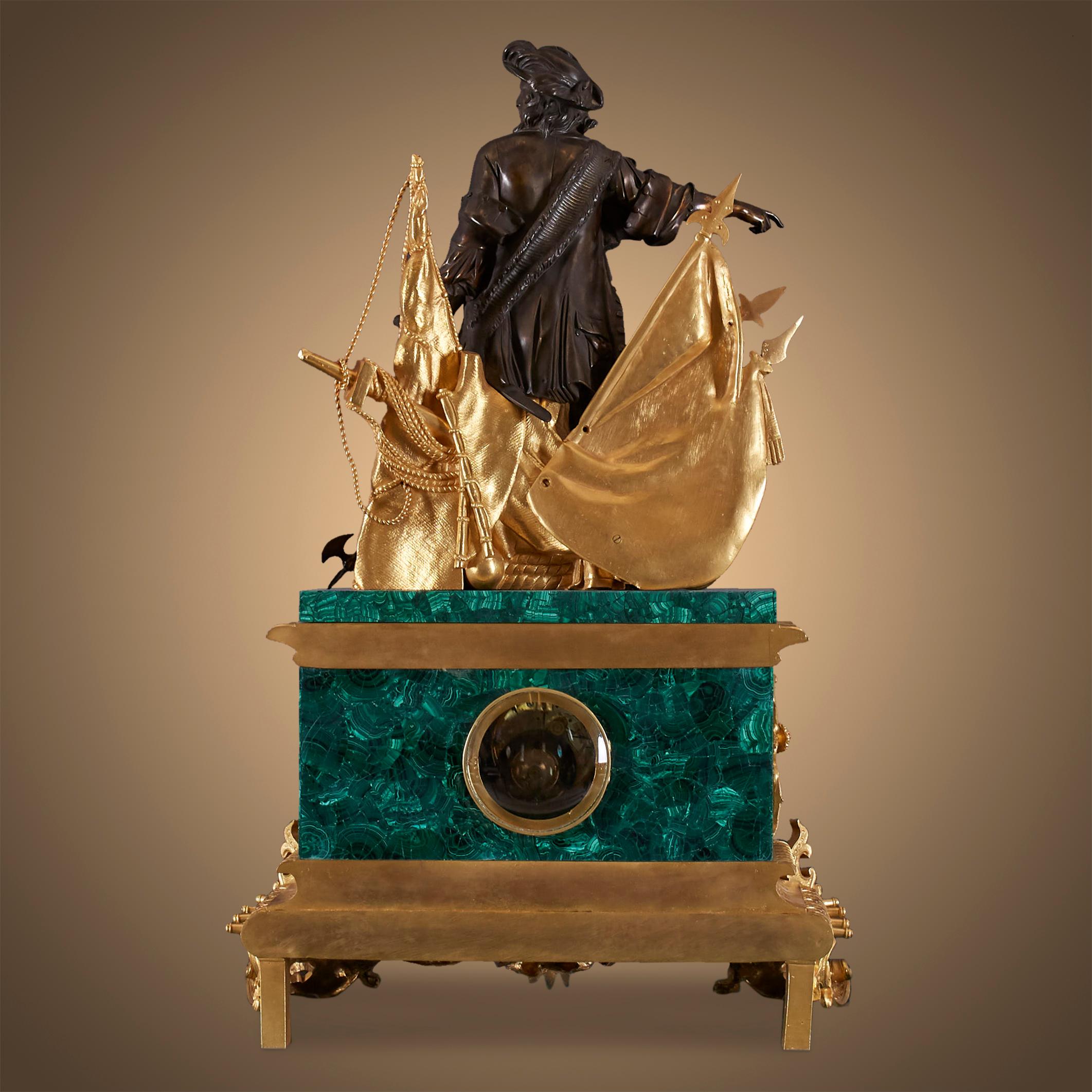 Set of three clocks and two pedestals from the 19th century. For Sale 4