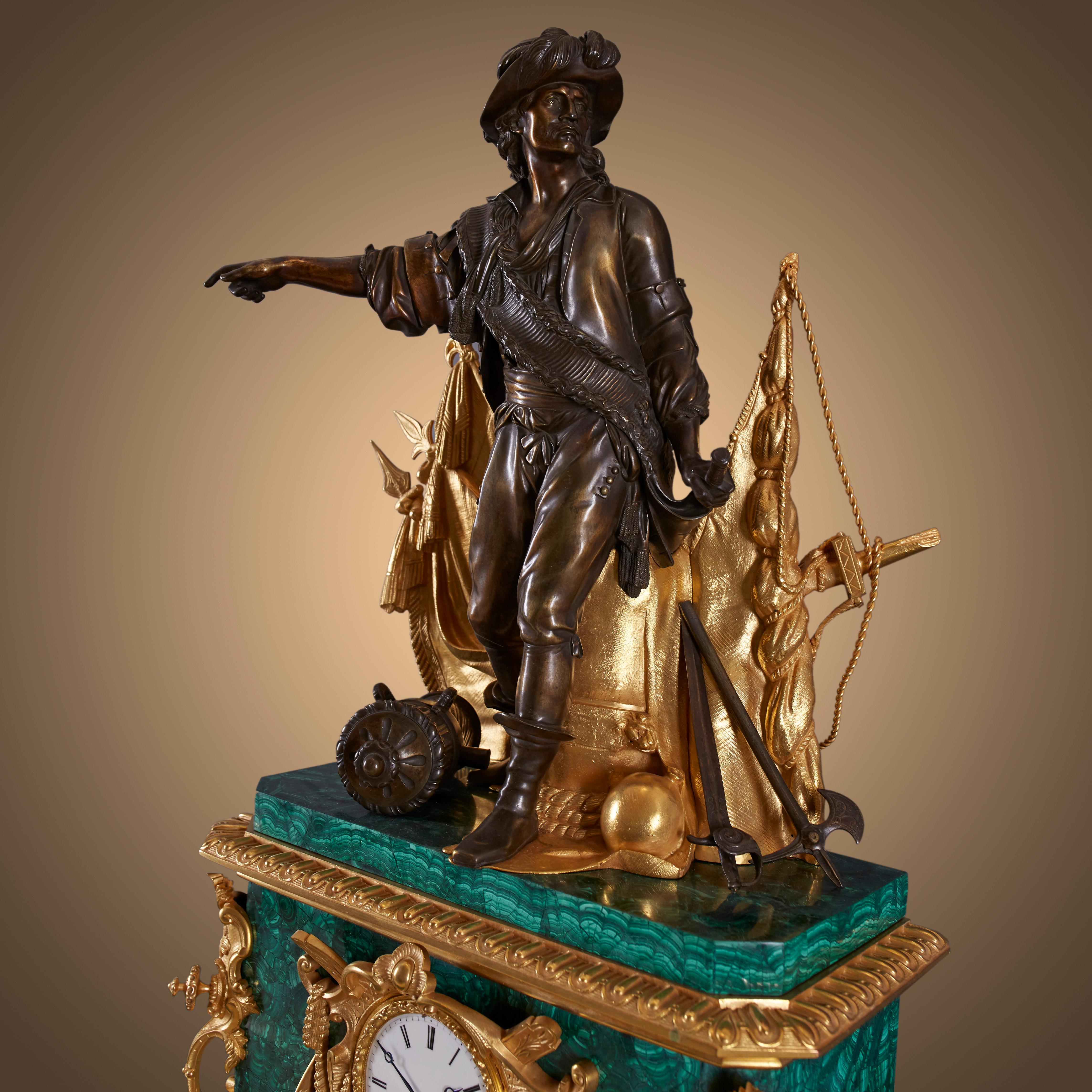 Set of three clocks and two pedestals from the 19th century. For Sale 6