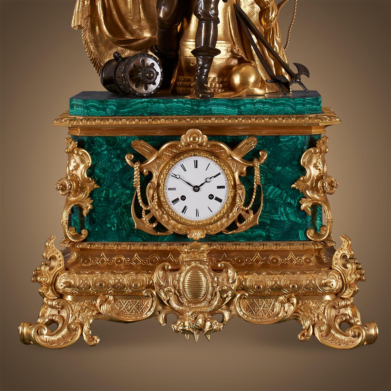 Set of three clocks and two pedestals from the 19th century. For Sale 1