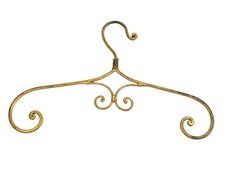 Set of three Coat Hangers, gilt Metal Tole Toleware Vintage 1950s to 1960s Italy