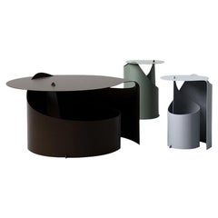 Set di tre tavolini da caffè, Rolle Steel Disegnato da Aldo Bakker per Karakter