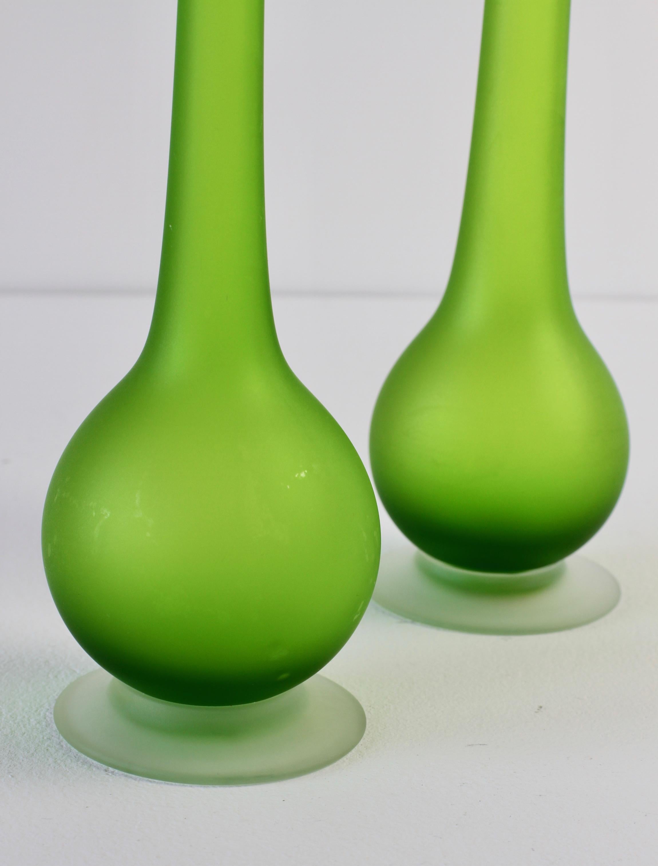Set of Three Colorful Carlo Moretti Italian Satinato Murano Glass Pencil Vases 4