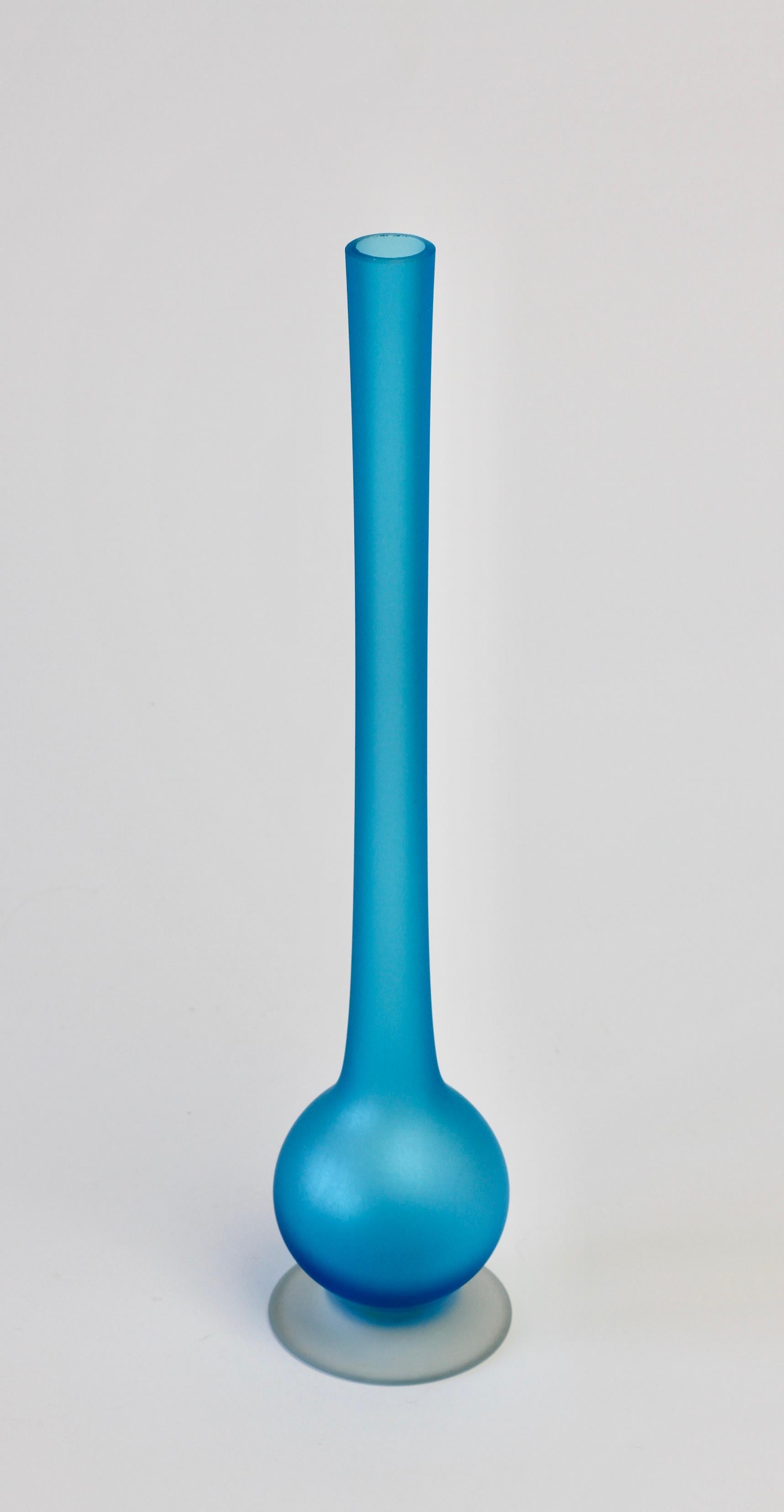20th Century Set of Three Colorful Carlo Moretti Italian Satinato Murano Glass Pencil Vases
