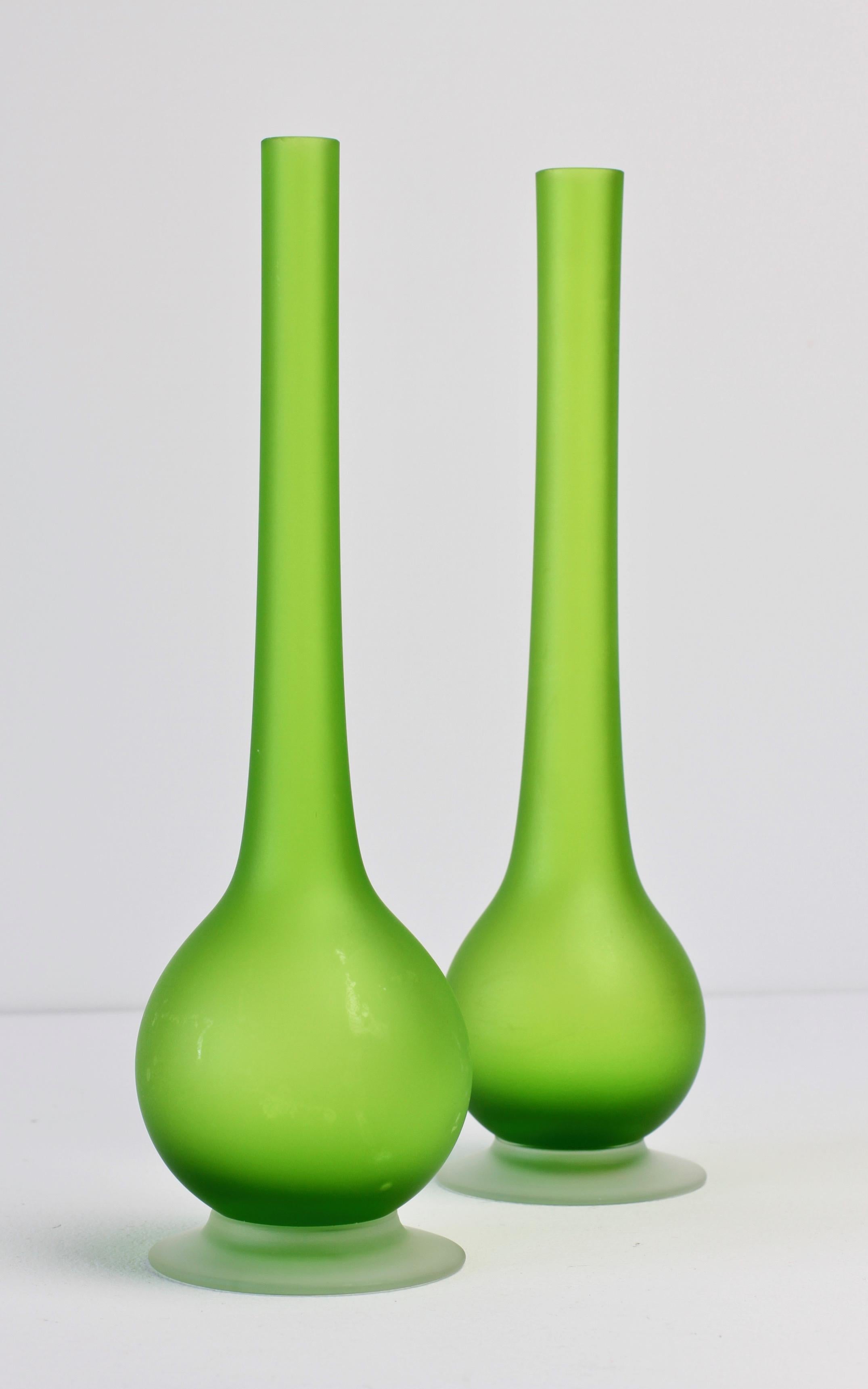 Set of Three Colorful Carlo Moretti Italian Satinato Murano Glass Pencil Vases 2