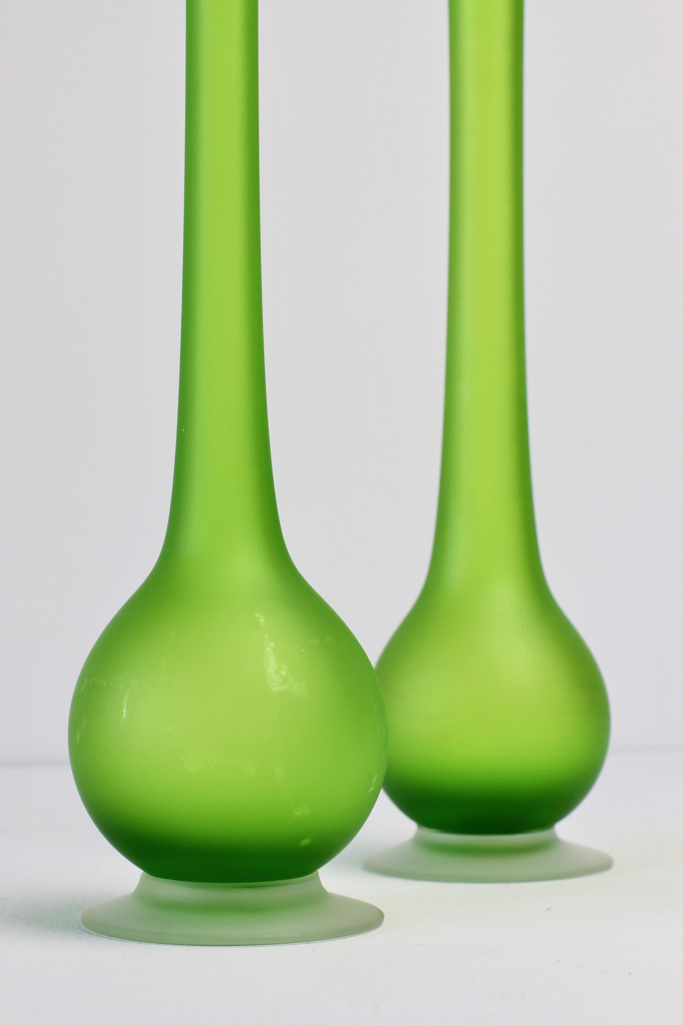 Set of Three Colorful Carlo Moretti Italian Satinato Murano Glass Pencil Vases 3