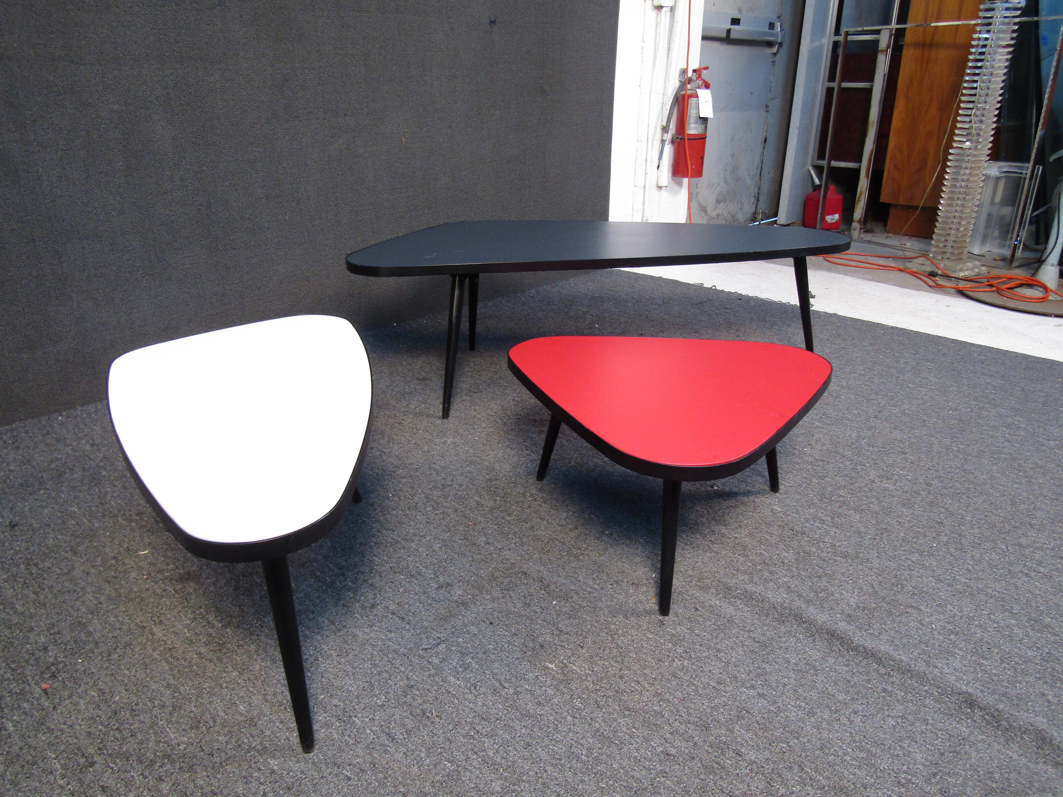 20th Century Set of Three Colorful Side Tables For Sale