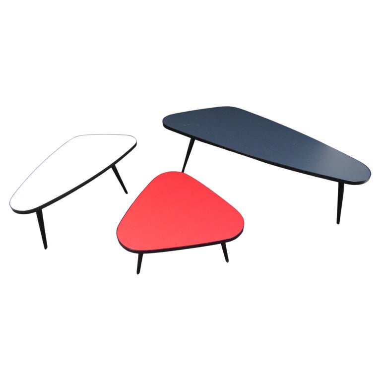 Set of Three Colorful Side Tables For Sale at 1stDibs