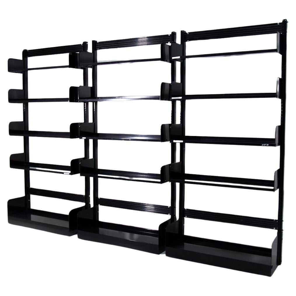 Set of three Congresso Bookcase by Lips Vago black For Sale