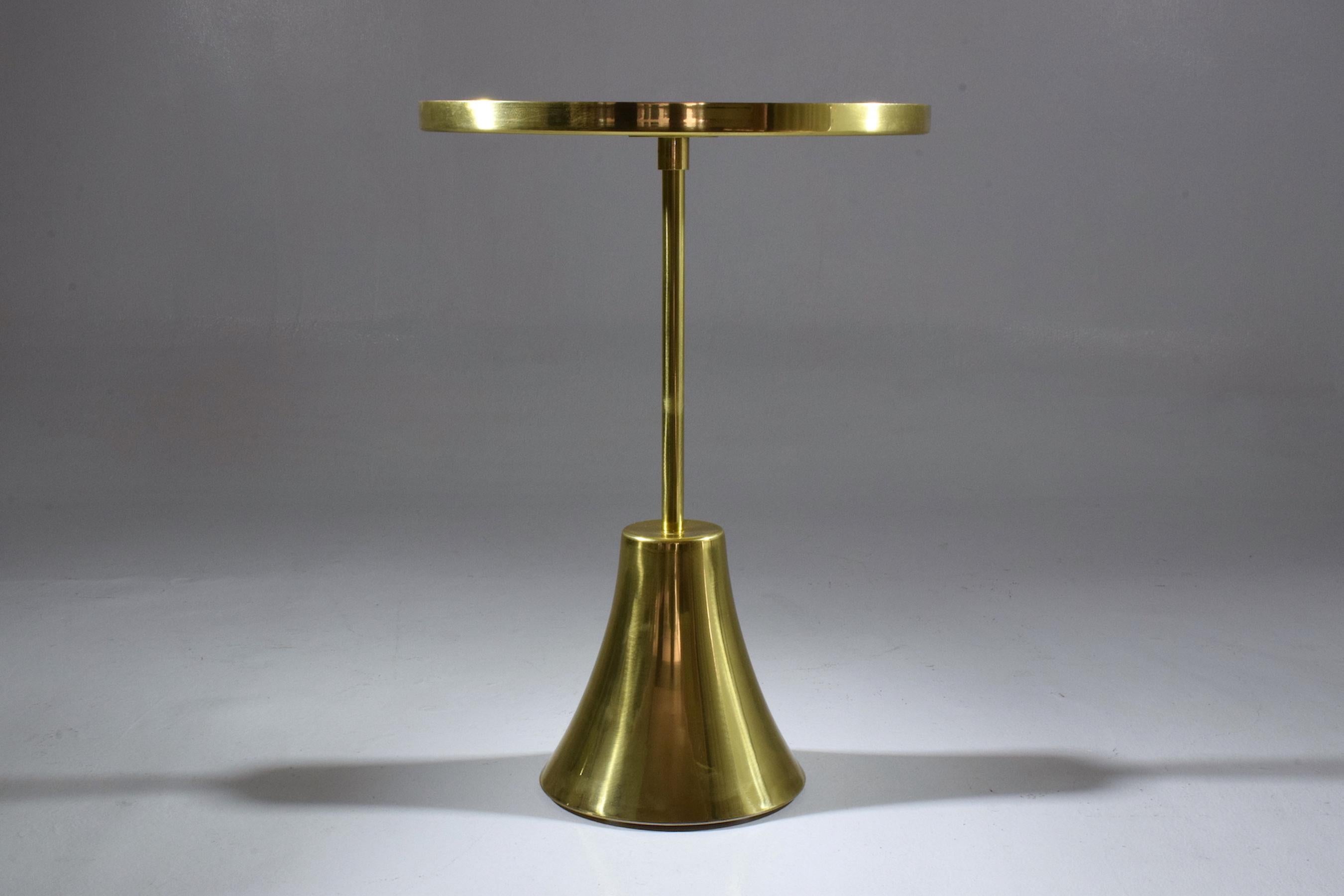Set of Three Contemporary Brass Mosaic Side Tables, Flow Collection For Sale 3