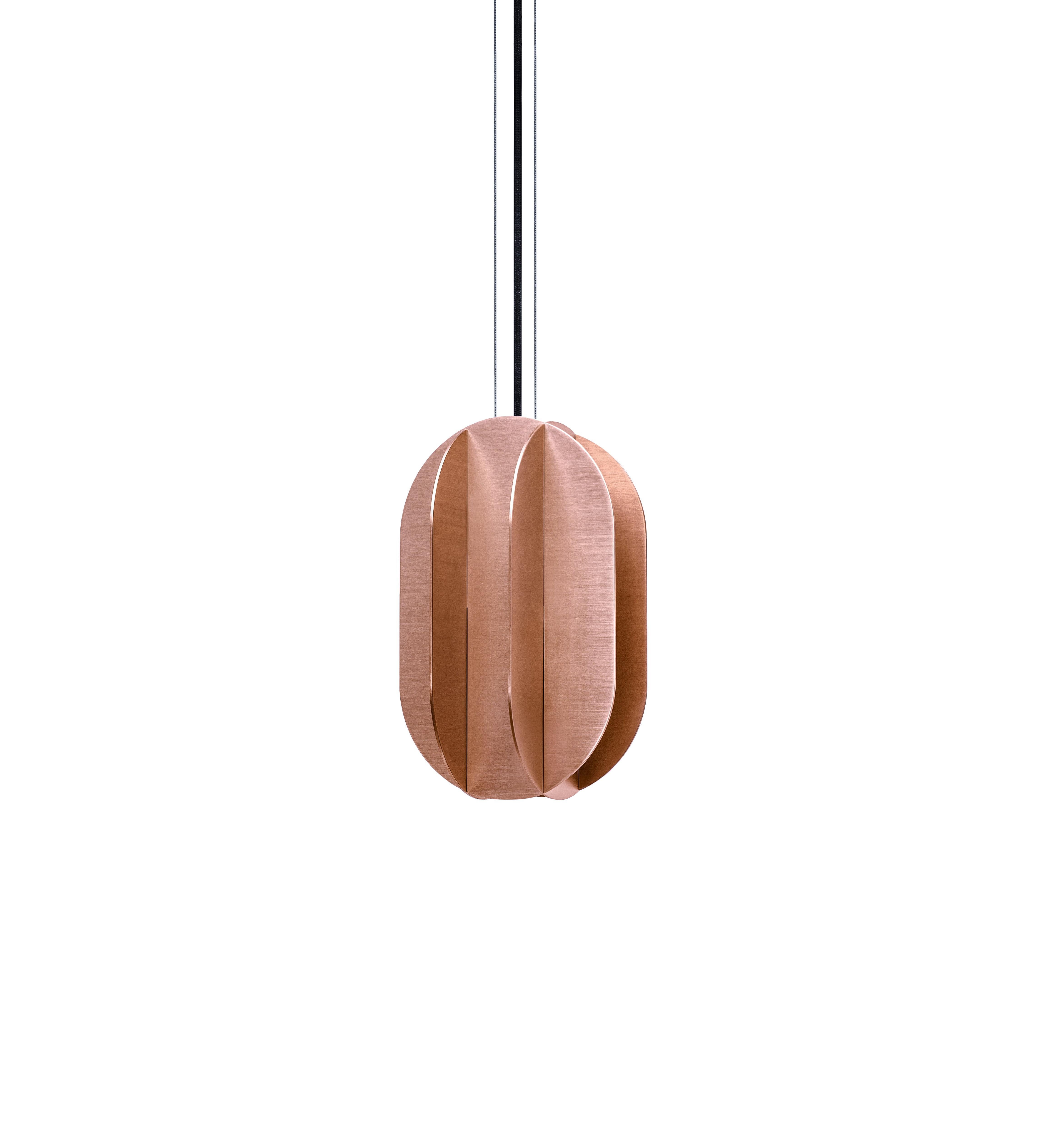 Set of Three Contemporary Pendant Lamp EL Lamps CS2 by NOOM in Copper In New Condition In Paris, FR