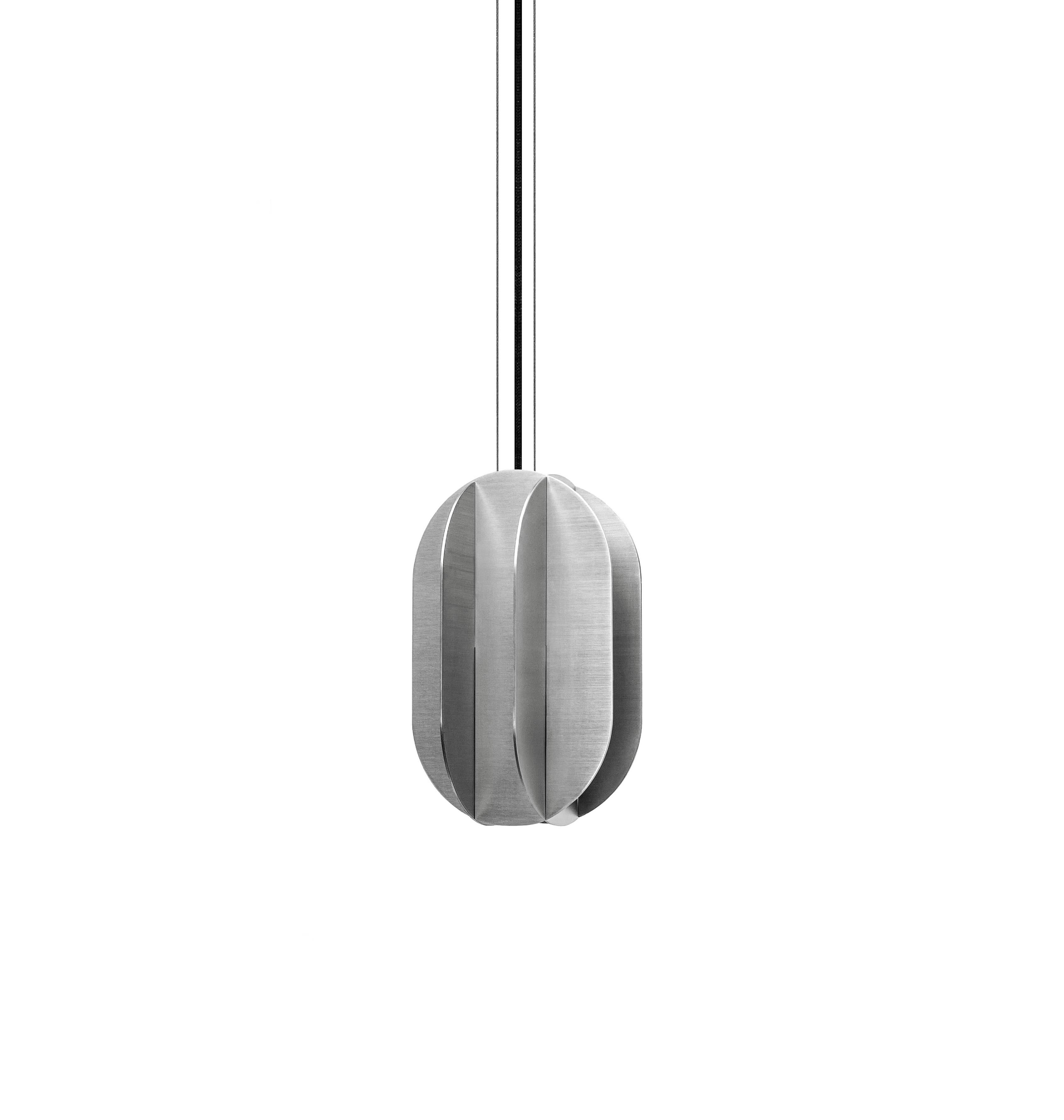 Ukrainian Set of Three Contemporary Pendant Lamp El Lamps CS3 by Noom in Stainless Steel