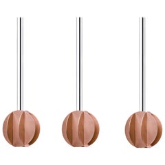 Ensemble de trois lampes à suspension contemporaines El Lamps Small CS2 de Noom en cuivre