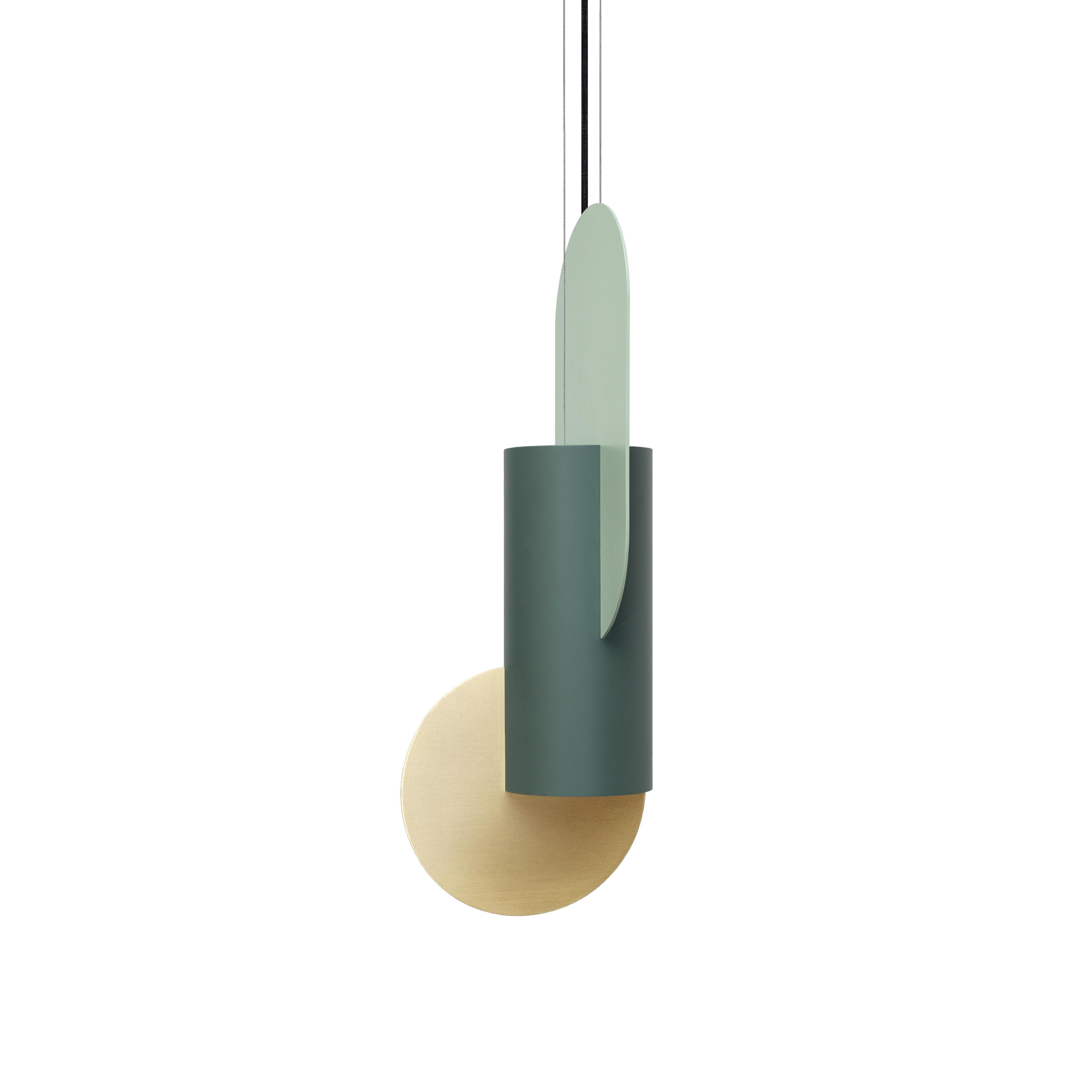 Spazzolato Set di tre lampade a sospensione contemporanee 'Suprematic CS5' di NOOM in vendita