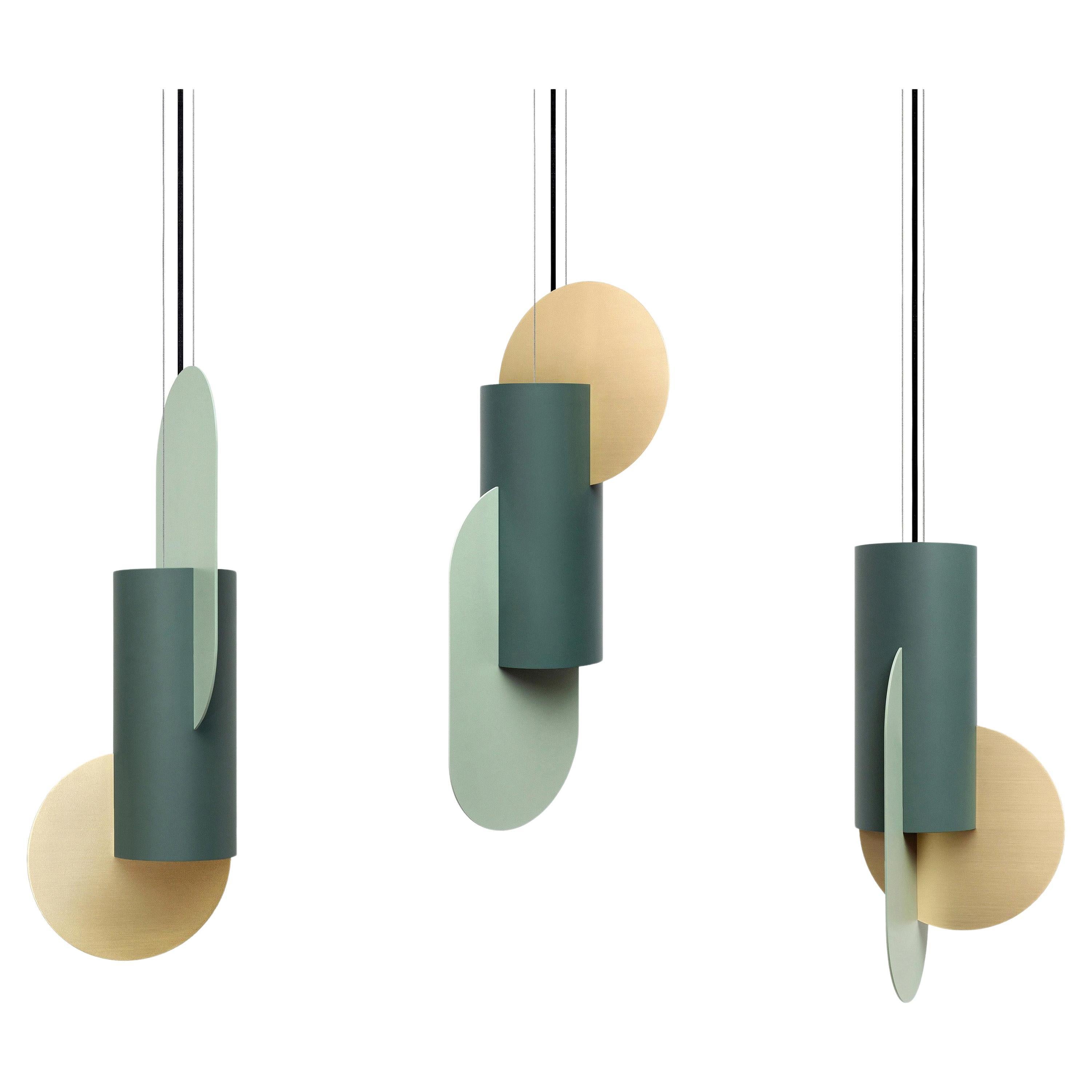 Set of Three Contemporary Pendant Lamps 'Suprematic CS5' by NOOM