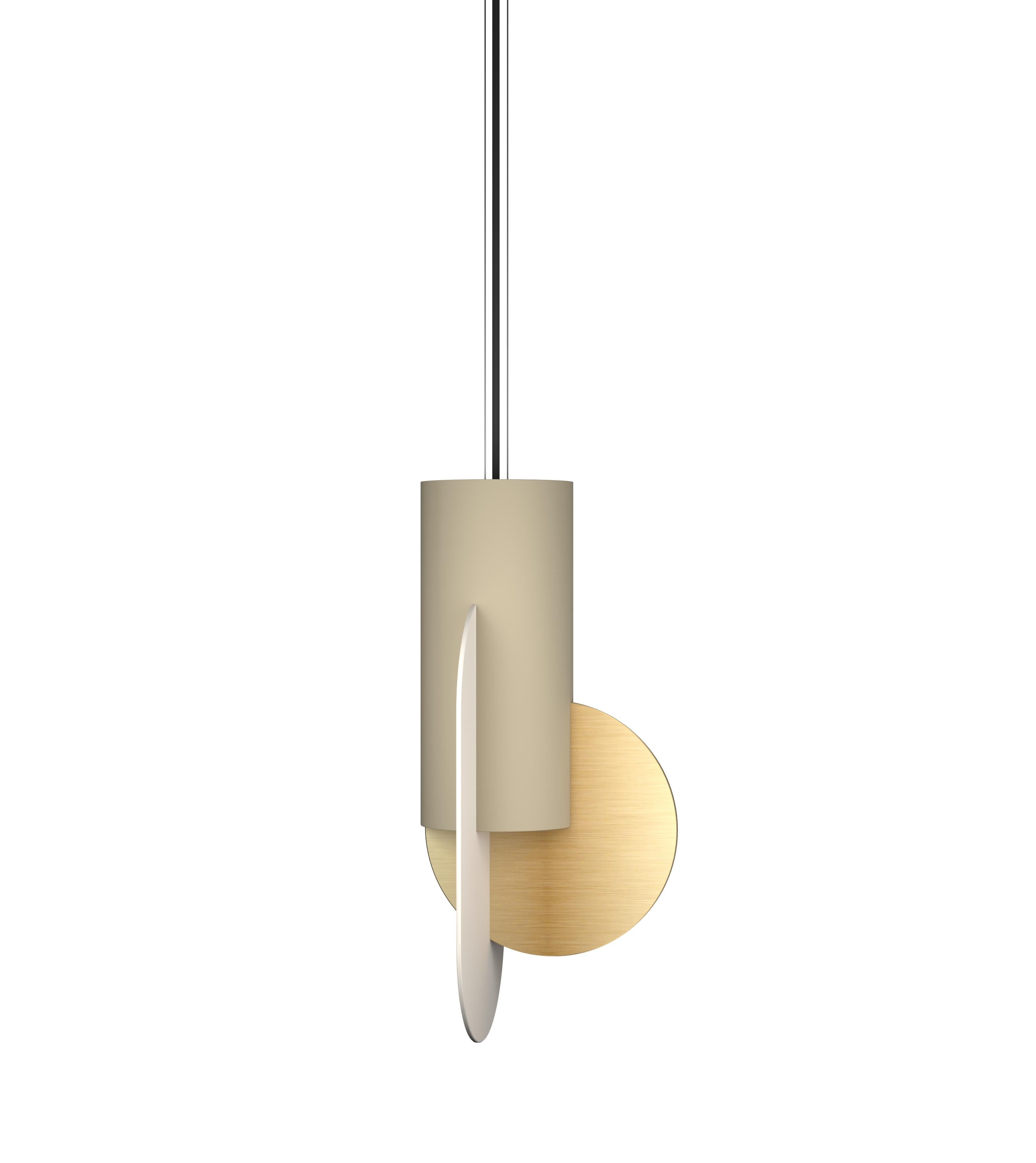 Set di tre lampade a sospensione contemporanee Suprematic CS6 di NOOM in ottone e acciaio in vendita 3