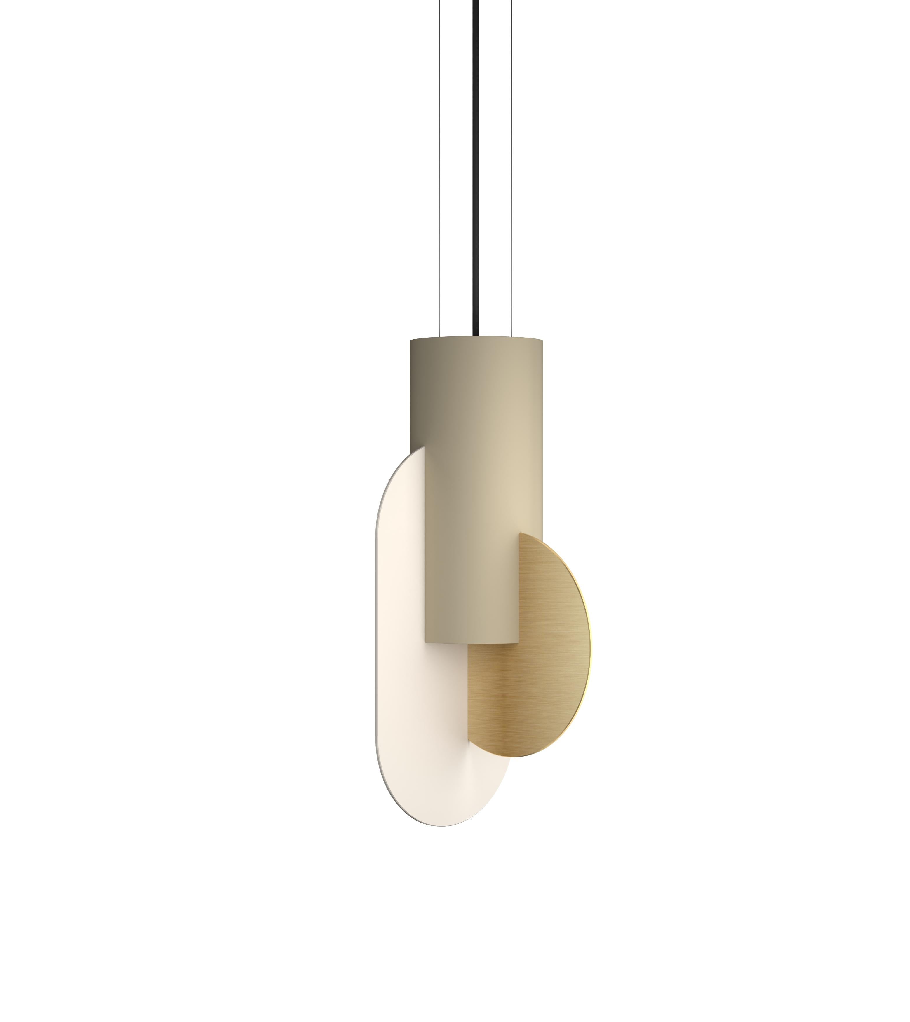 Set di tre lampade a sospensione contemporanee Suprematic CS6 di NOOM in ottone e acciaio in vendita 4