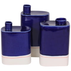 Set of Three Contemporary Porcelain Vases, Jerri