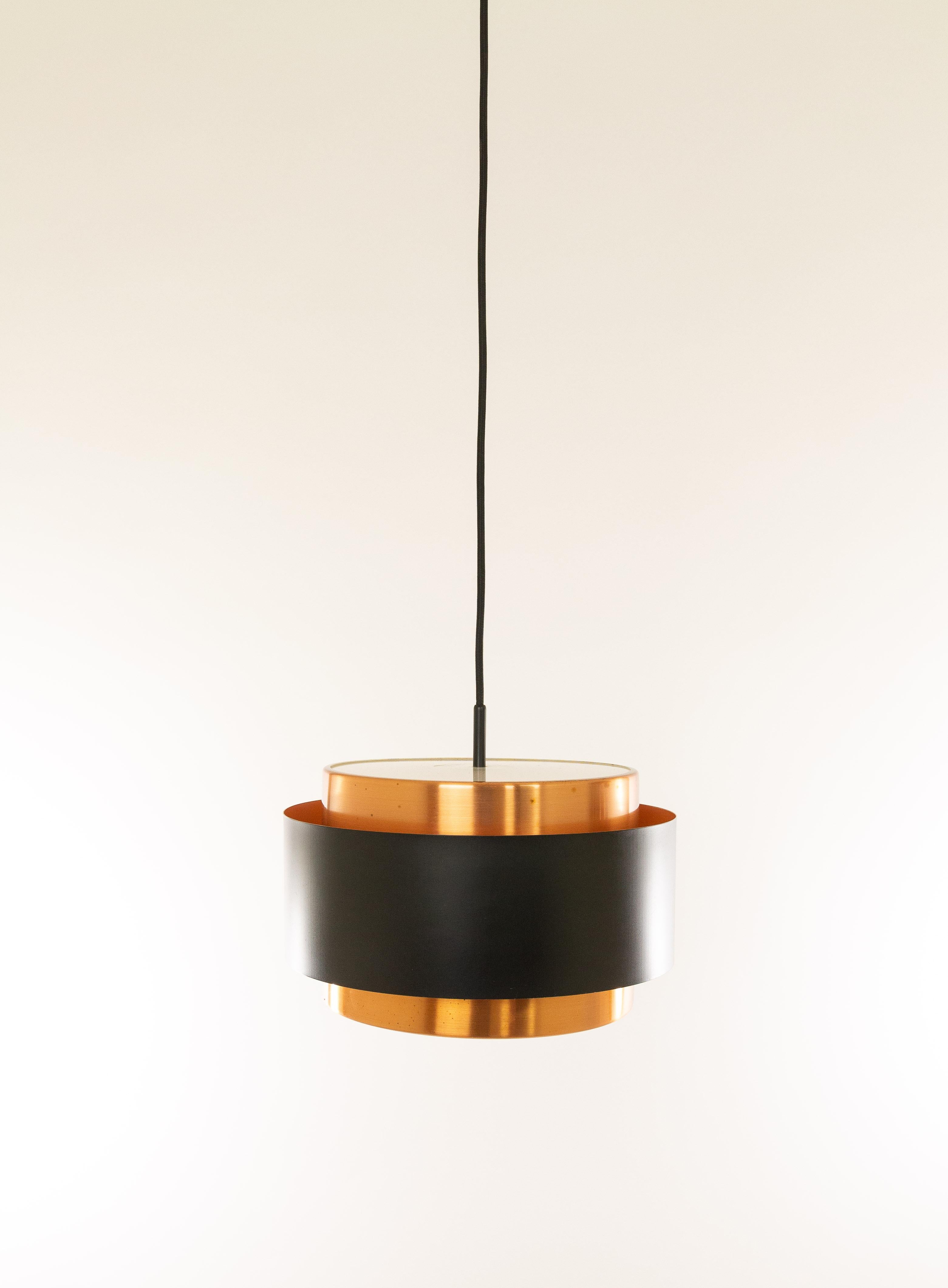 Lacquered Set of three Copper 'Saturn' Pendants by Jo Hammerborg for Fog & Mørup, 1960s