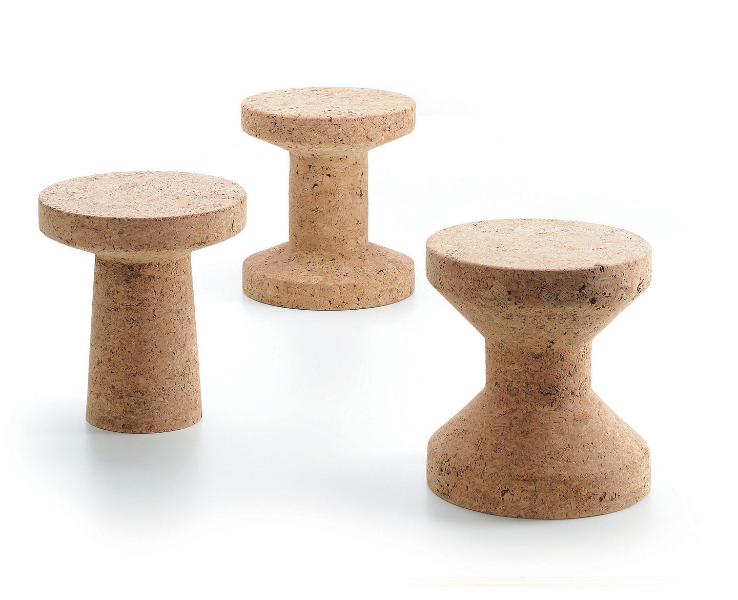 Stools designed by Jasper Morrison in 2004.
Manufactured by Vitra, Switzerland.

The robust members of the Cork Family stand firmly, making them suited for use as side tables or stools. They benefit from the advantageous natural properties of