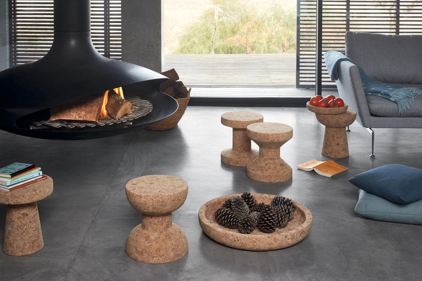 Contemporary Set of Three Cork Family Stools Designed by Jasper Morrison