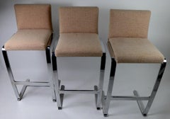 Set of Three Counter Stools by Breuton