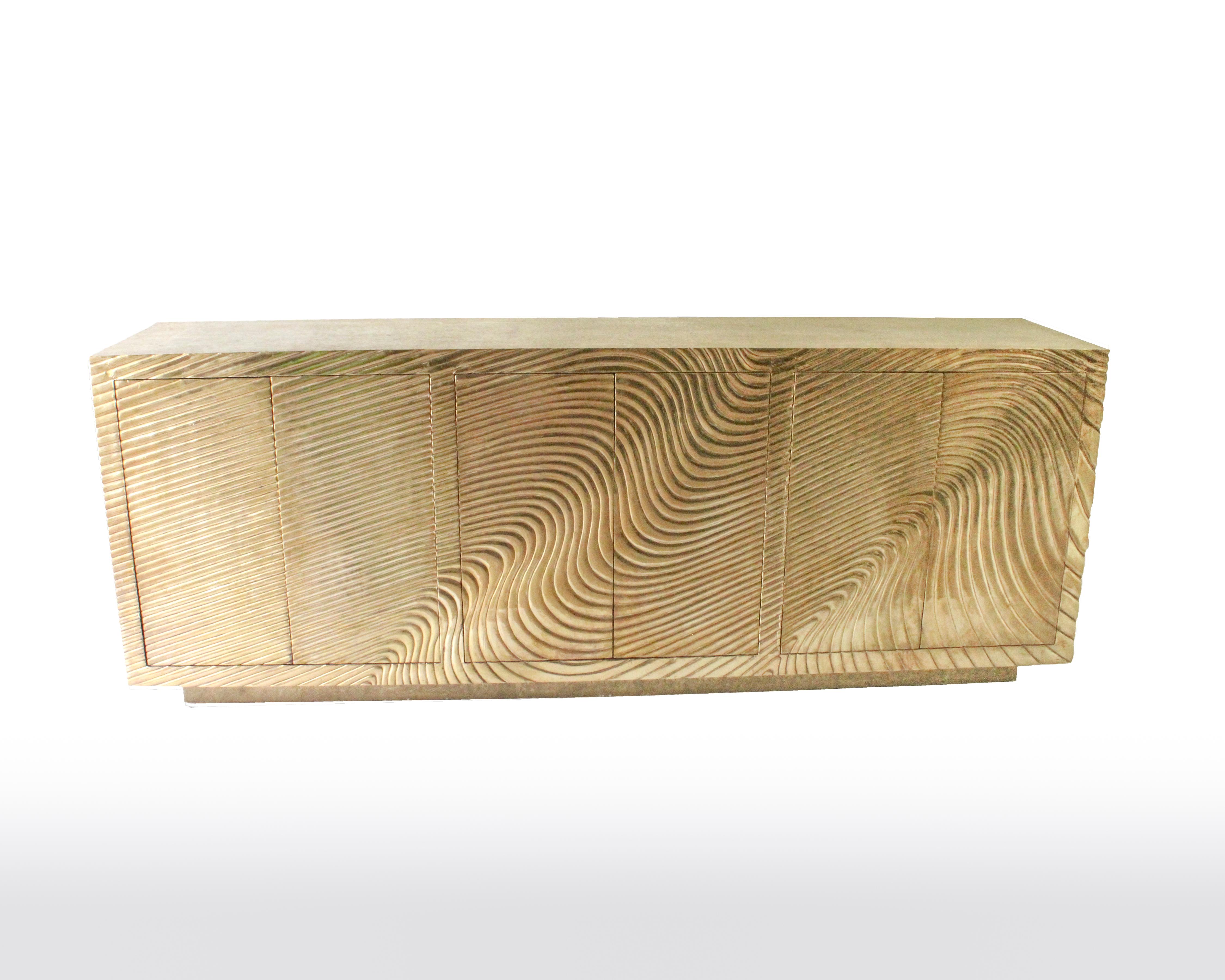 Mid-Century Modern Set of Three Credenzas Handcrafted in India by Stephanie Odegard For Sale