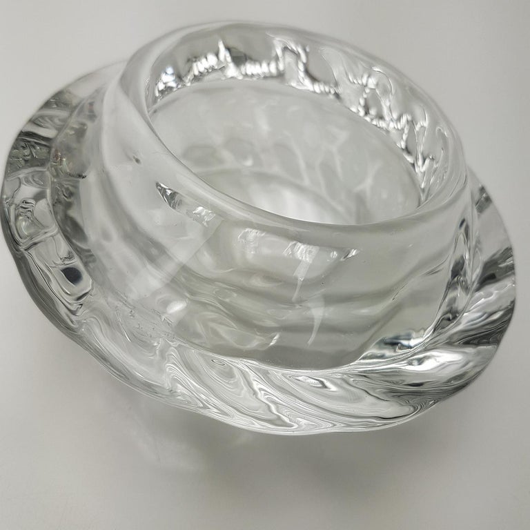 Set of Three Crystal Glass Votive Candle Holders by Royal Copenhagen