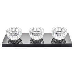 Set of Three Crystal Glass Votive Candleholders by Kenzo Takada , Italy