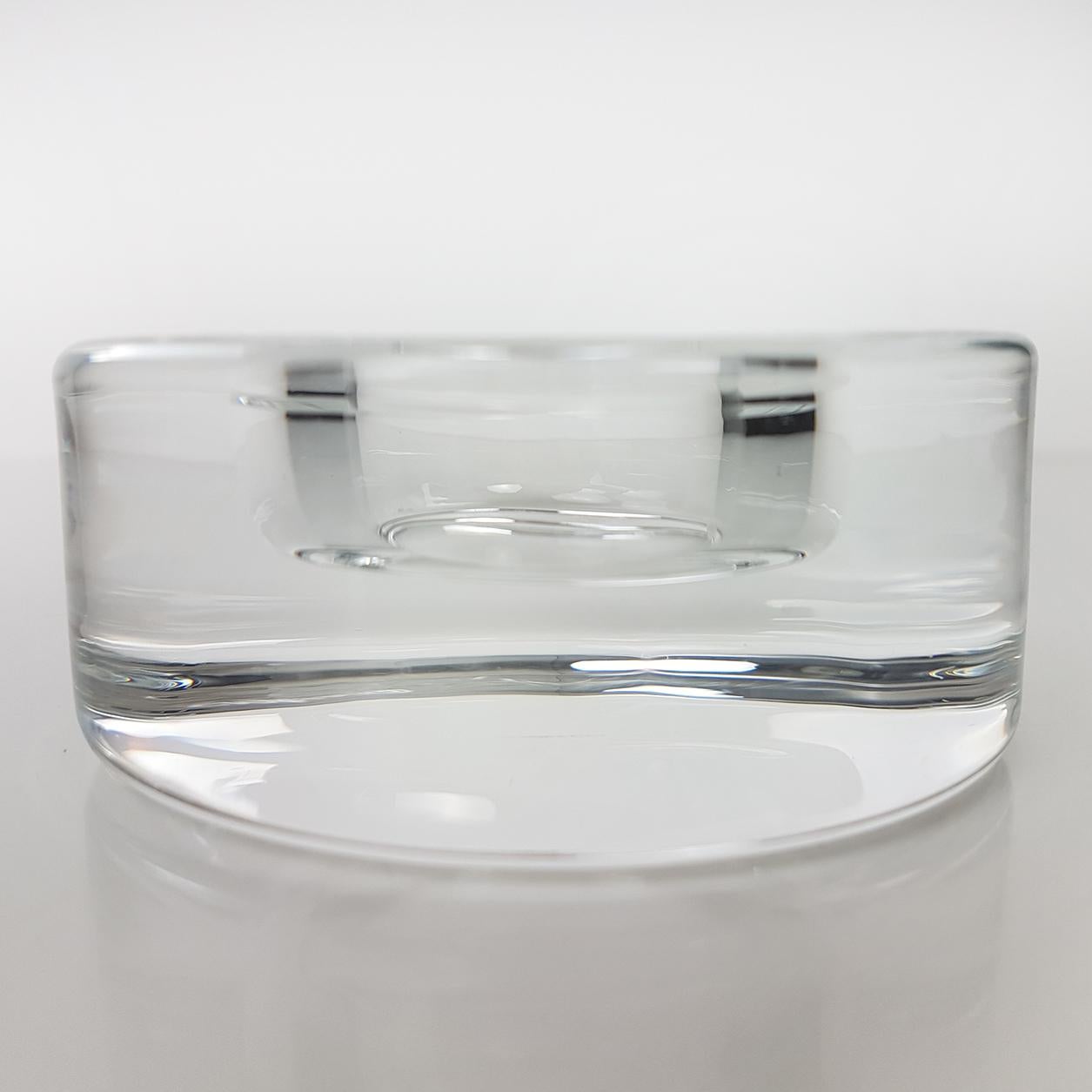 Late 20th Century Set of Three Crystal Glass Votive Candleholders by Kosta Boda for Orrefors