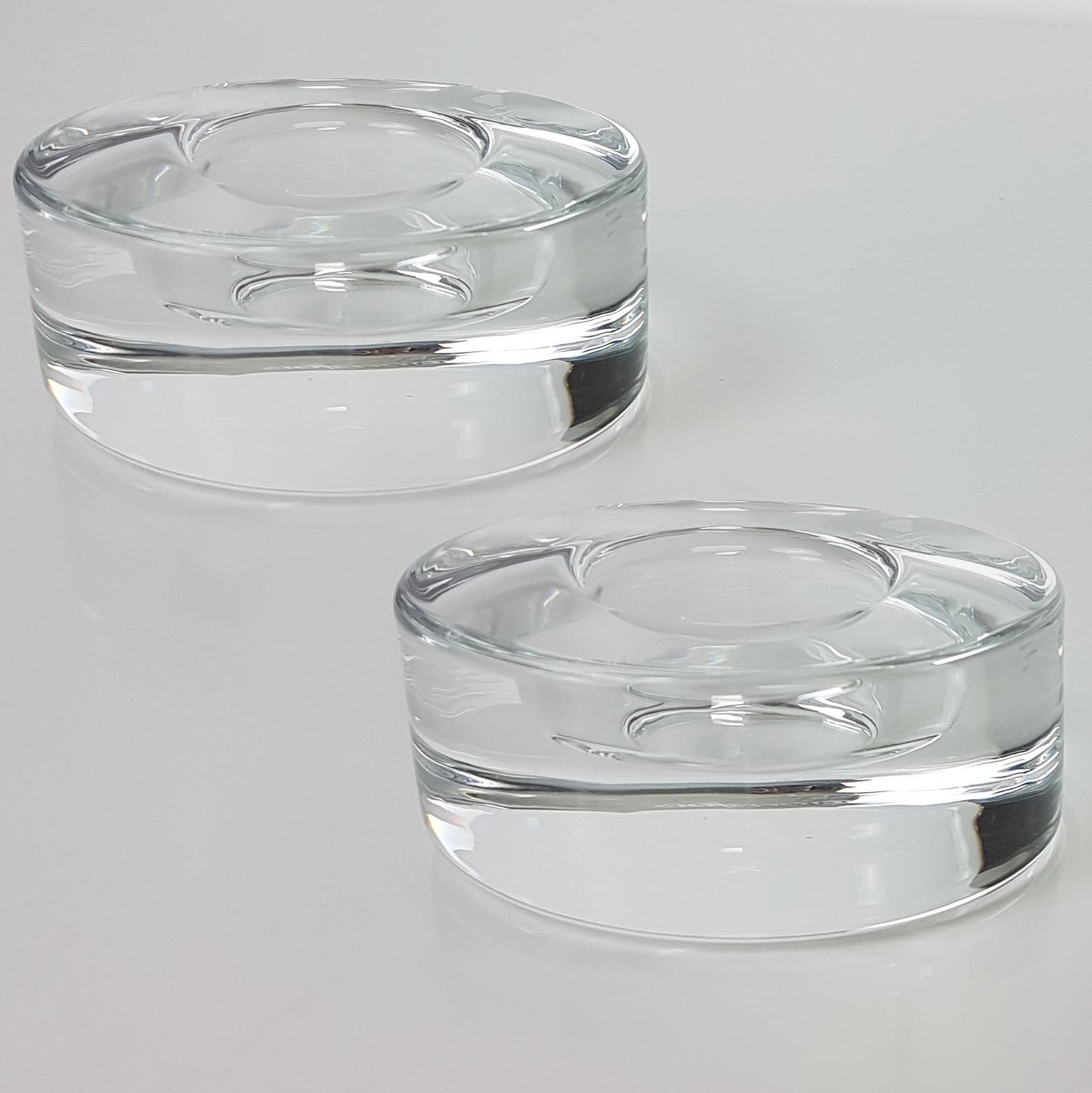 Set of Three Crystal Glass Votive Candleholders by Kosta Boda for Orrefors 1