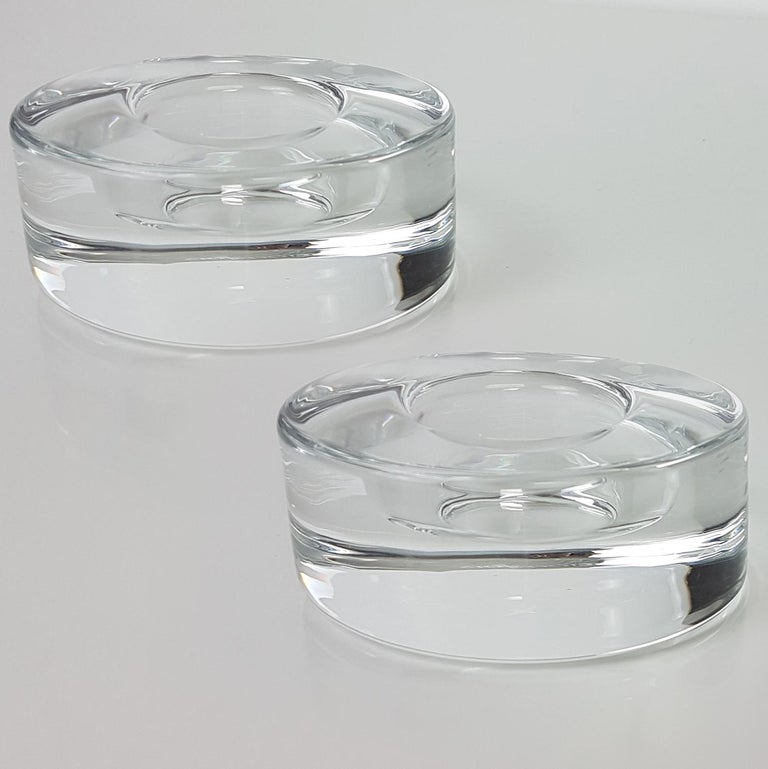 Set of Three Crystal Glass Votive Candleholders by Kosta Boda for Orrefors For Sale 2