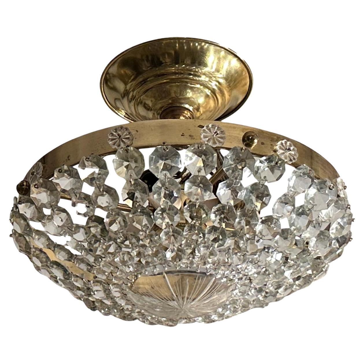 Set of Crystal Light Fixtures, Sold Individually For Sale