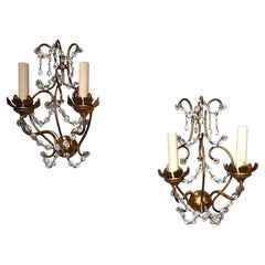Set of Three Crystal Sconces, Sold Individually