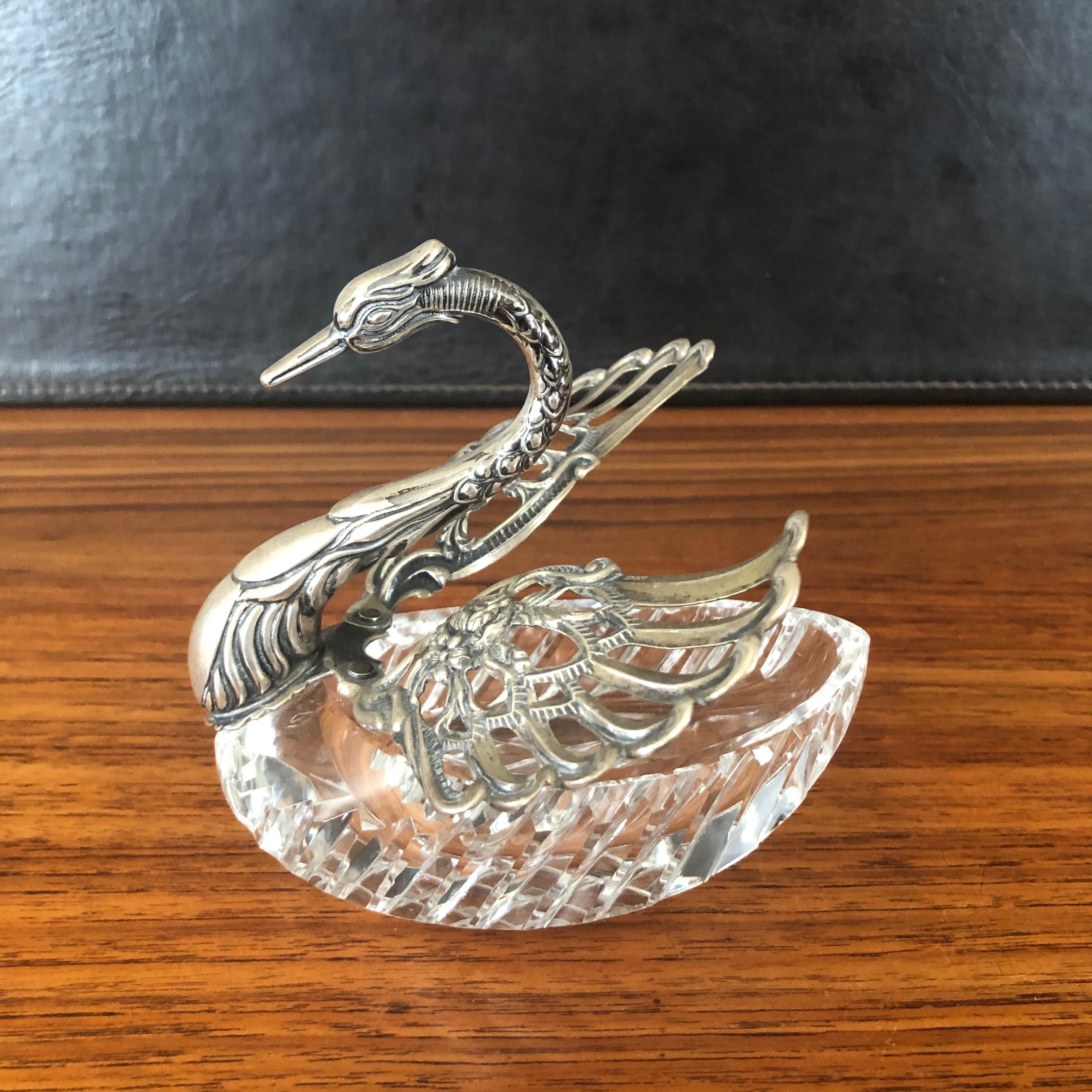 20th Century Set of Three Crystal and Silver German Swan Sculptures by Albert Bodemer 'ALBO' For Sale