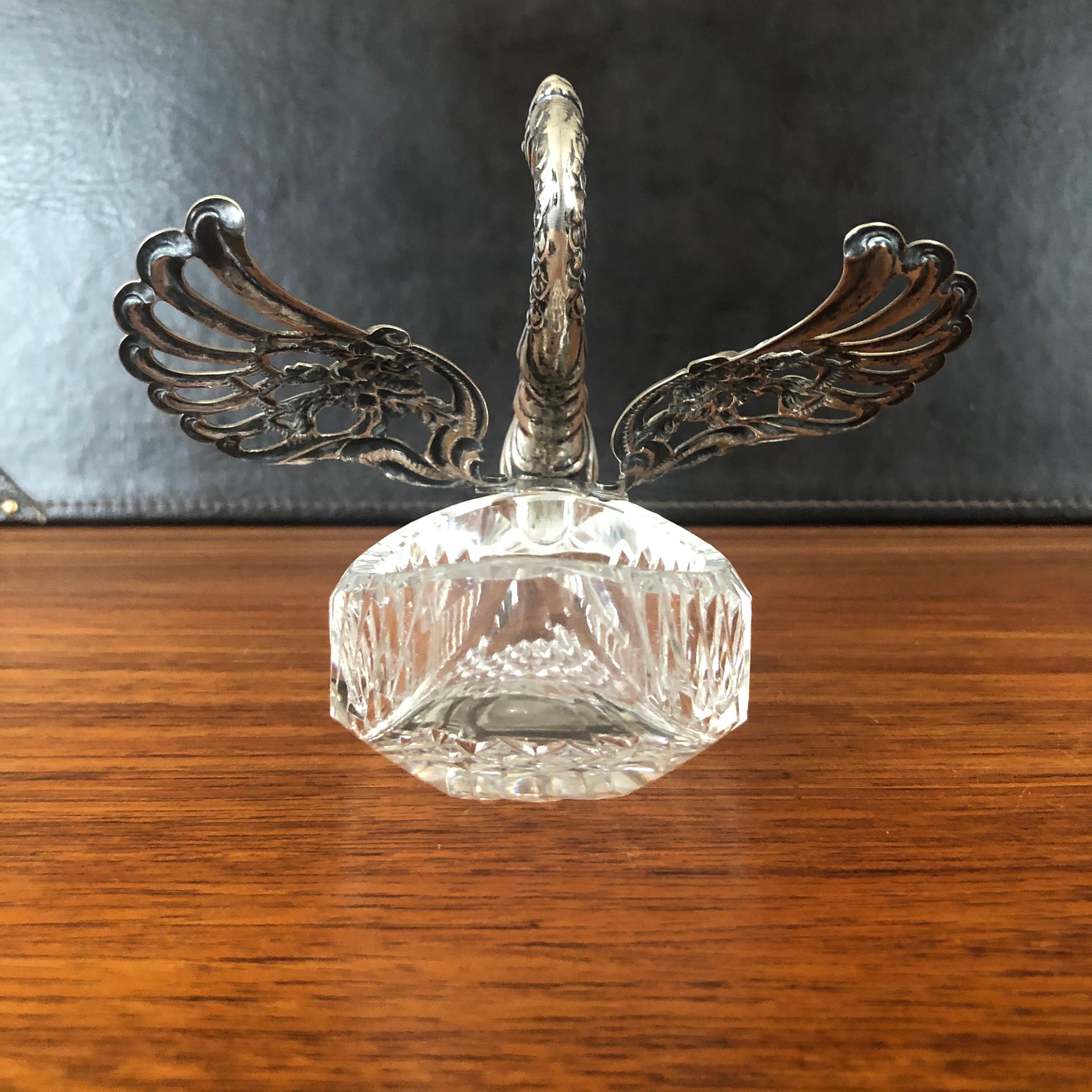 Set of Three Crystal and Silver German Swan Sculptures by Albert Bodemer 'ALBO' For Sale 4