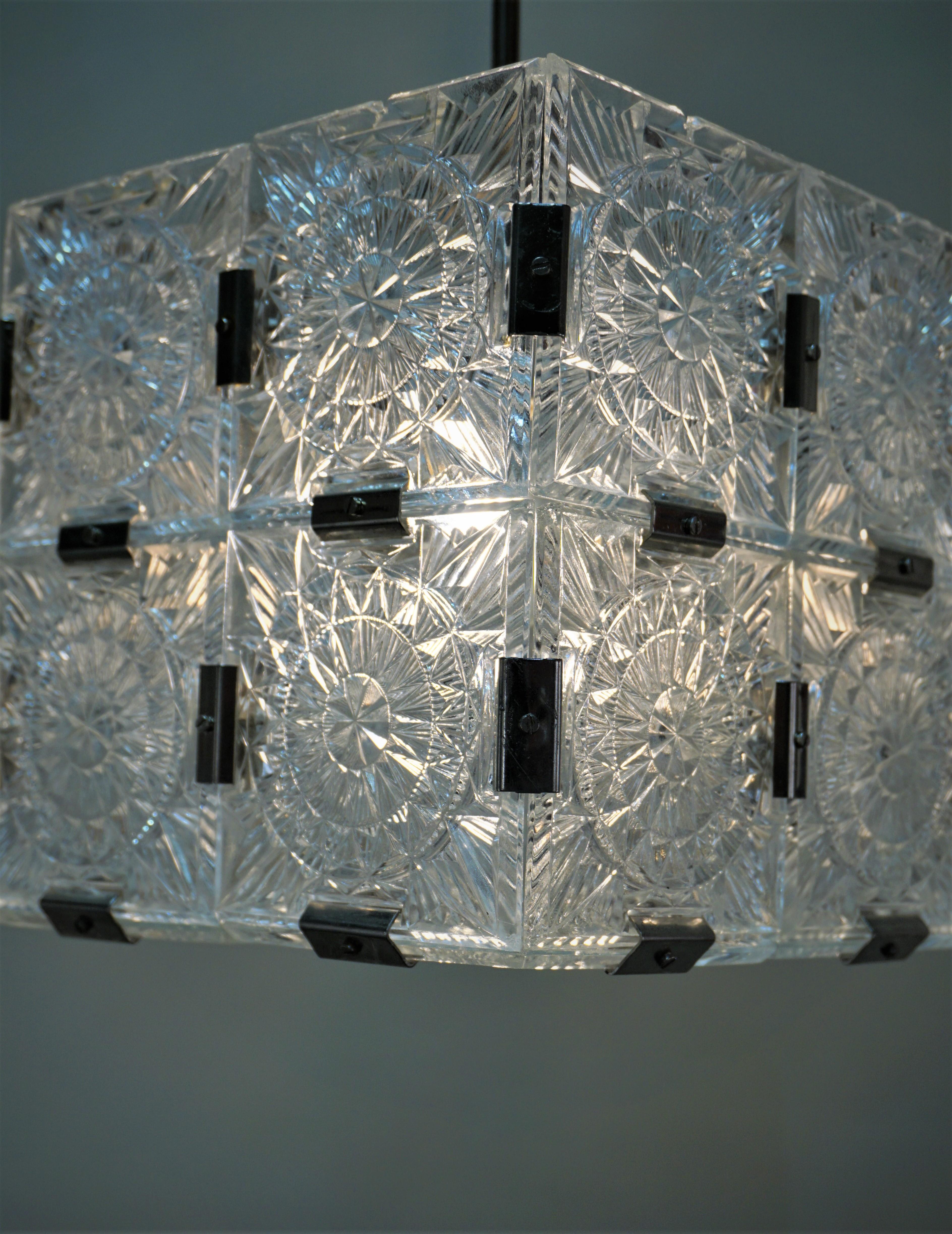 Czech Set of Two Cubic Pendant Lights by Kamenicky