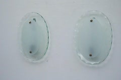 Set of Three Curved Glass Sconces by Cristal Art, Italy, 1960s