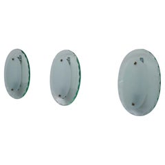 Set of Three Curved Glass Sconces by Cristal Art, Italy, 1960s