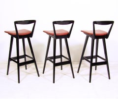 Satz von drei dänischen 1960er Barhockern von Rosengren Hansen