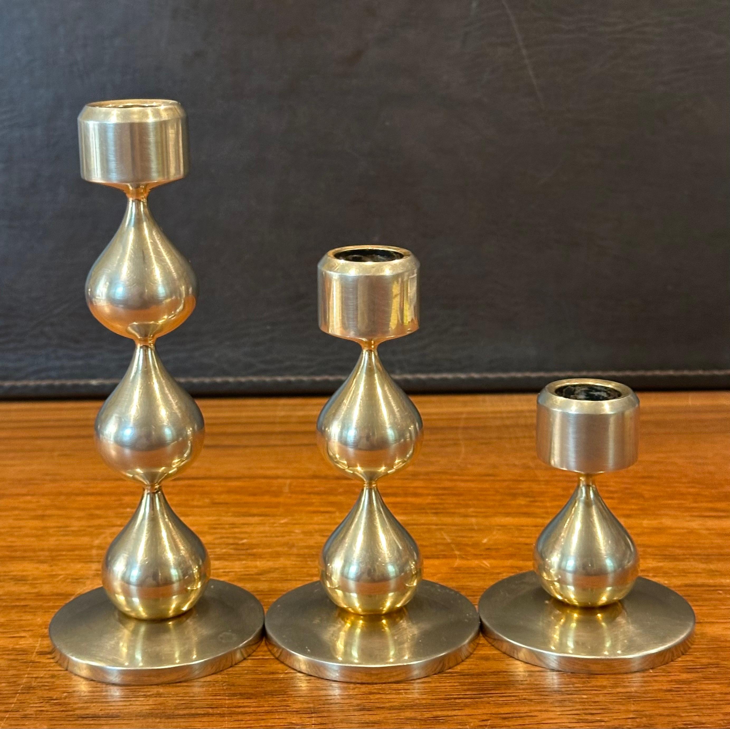 Juego de tres candeleros daneses modernos chapados en oro de 24 quilates de Hugo Asmussen en venta 4