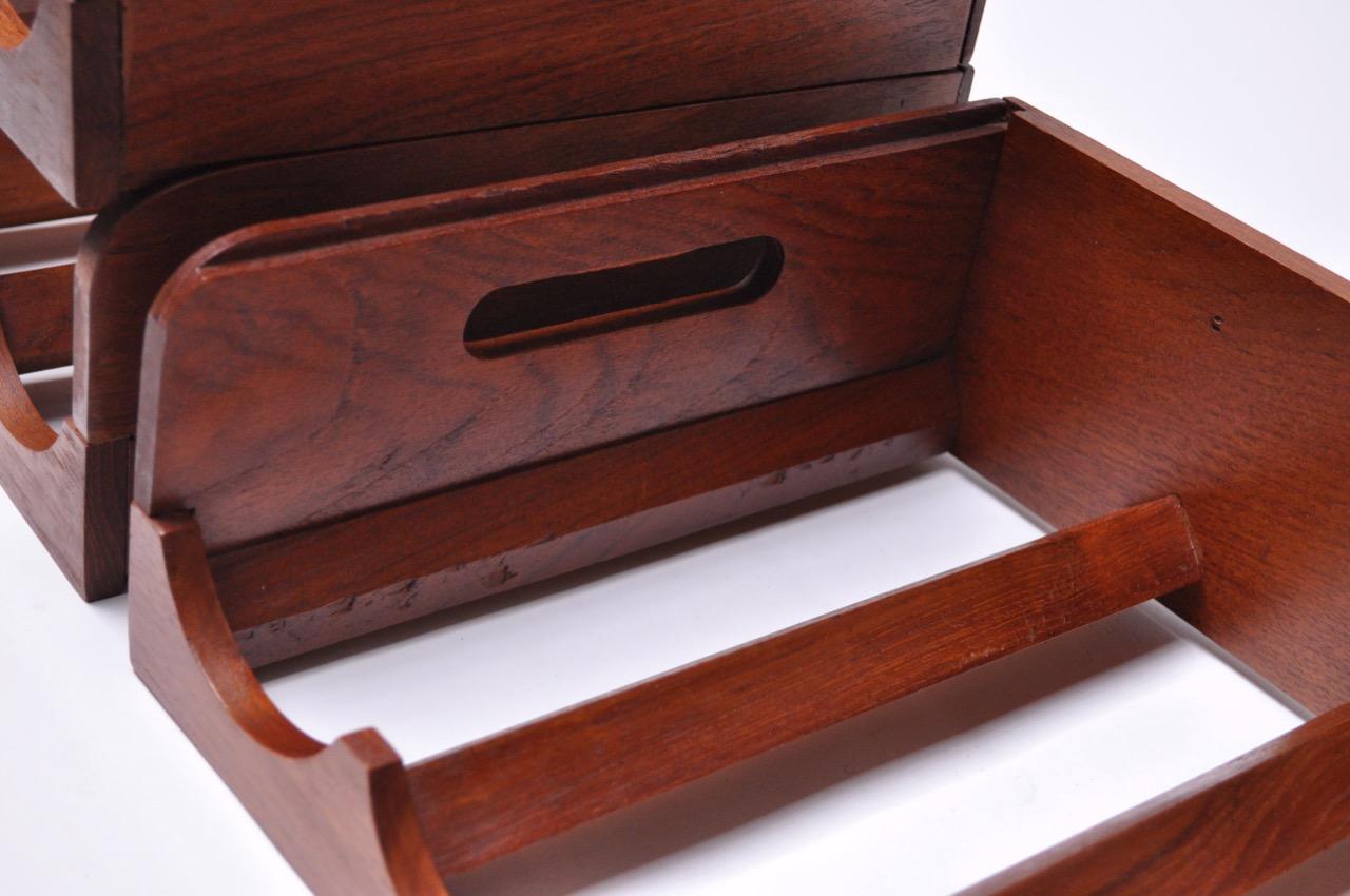 Mid-Century Modern Set of Three Danish Modern Modular Teak Wine Racks by Kalmar