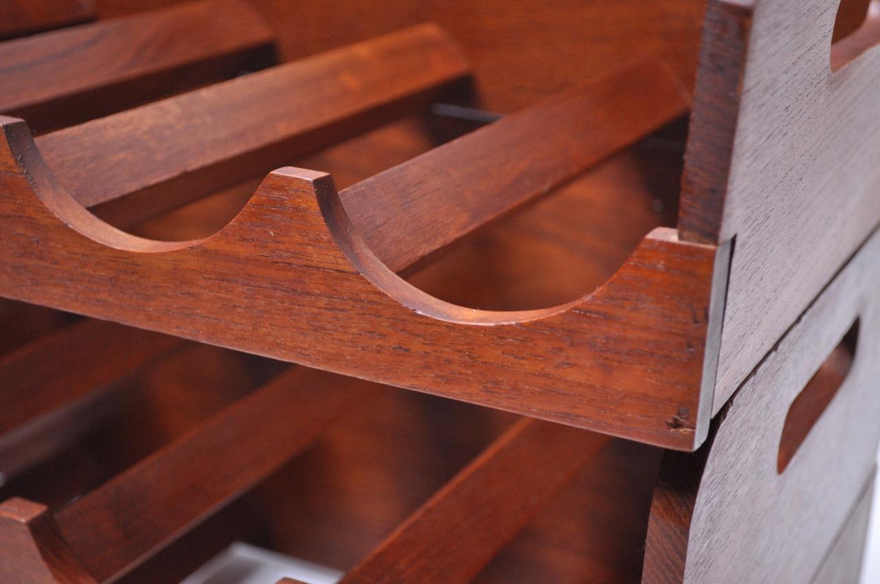 Mid-20th Century Set of Three Danish Modern Modular Teak Wine Racks by Kalmar