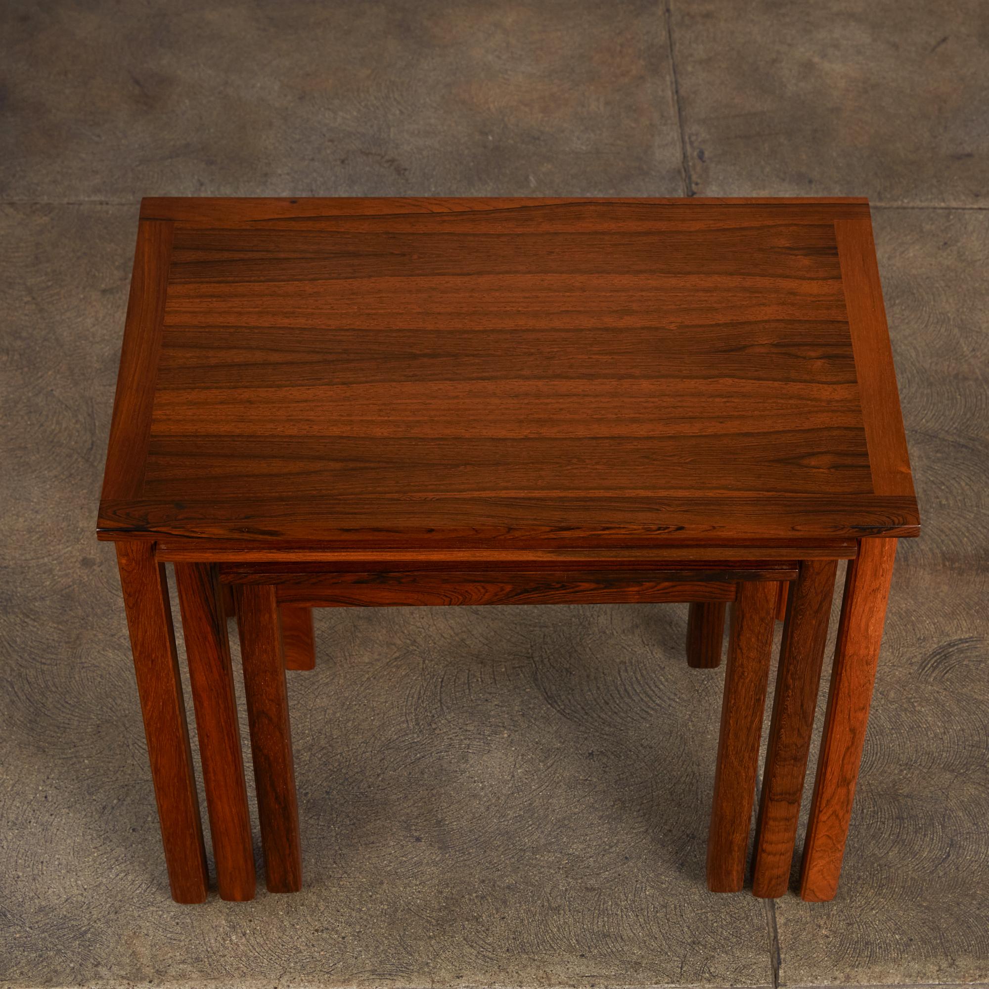 Set of Three Danish Modern Nesting Tables in Rosewood 5