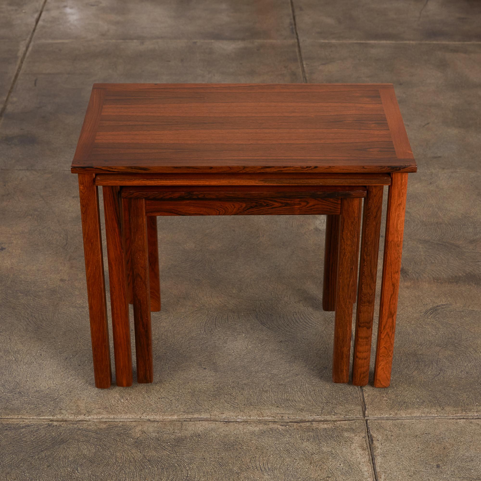 Set of Three Danish Modern Nesting Tables in Rosewood 6
