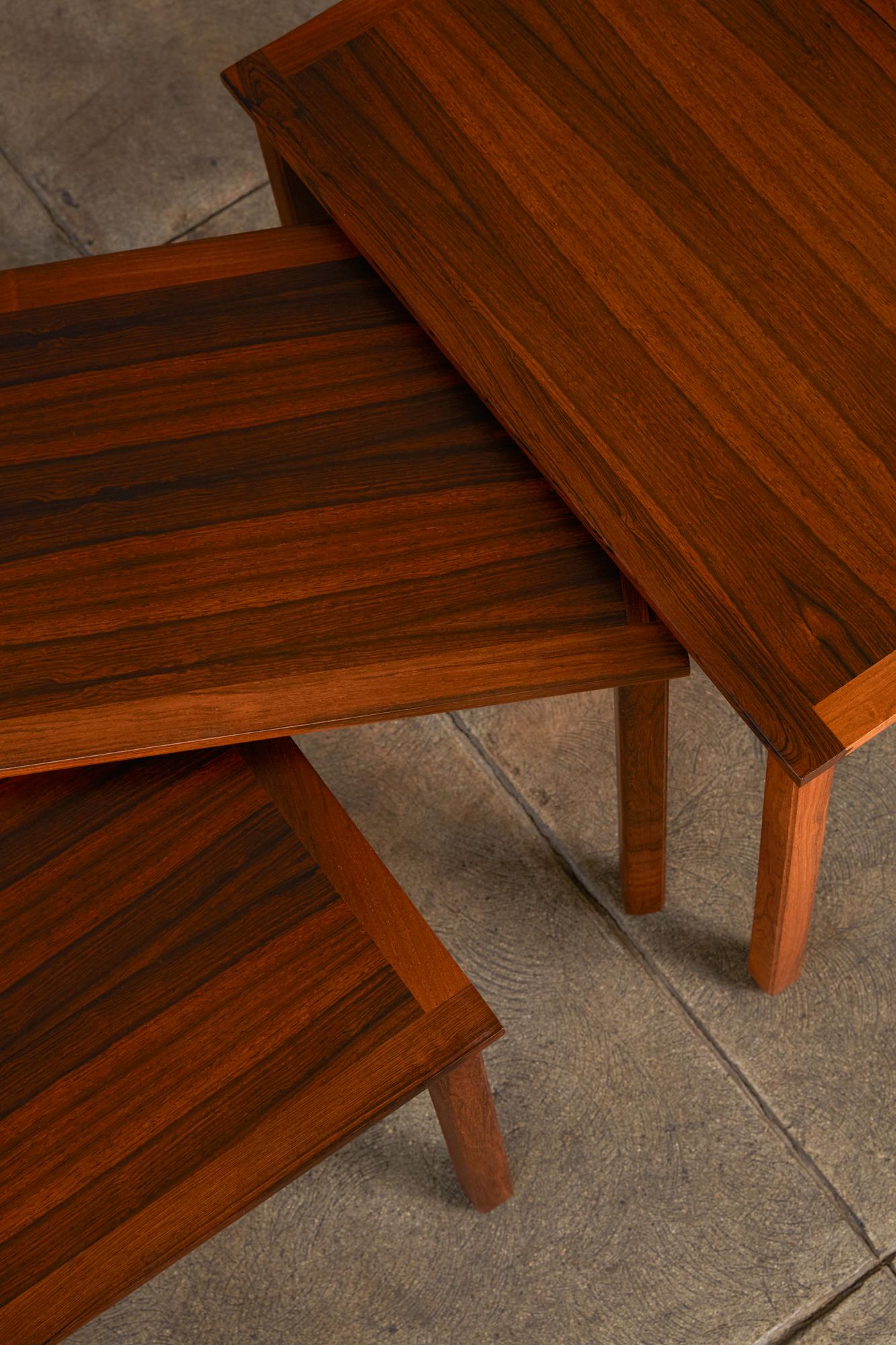 Set of Three Danish Modern Nesting Tables in Rosewood 10
