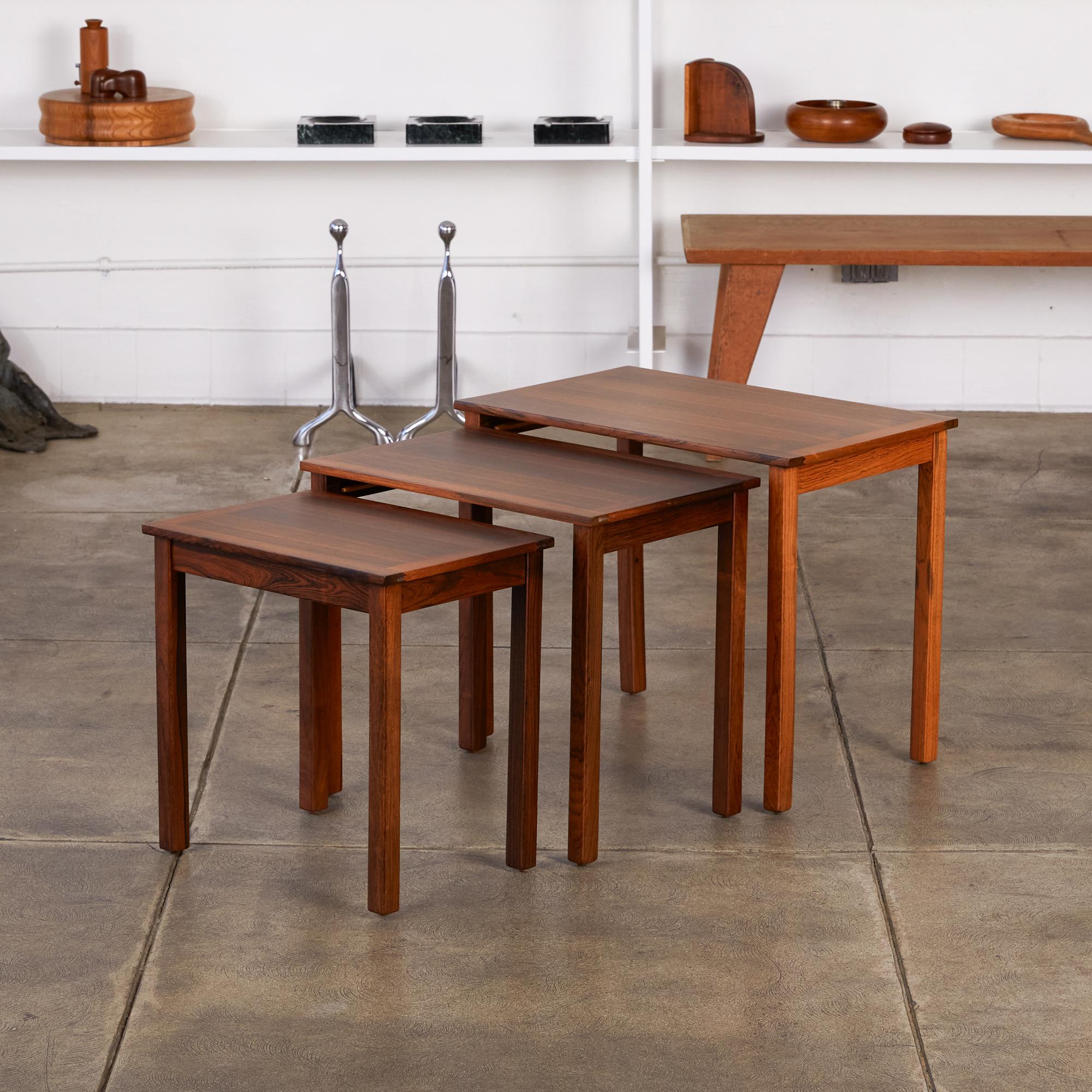 Set of Three Danish Modern Nesting Tables in Rosewood 1