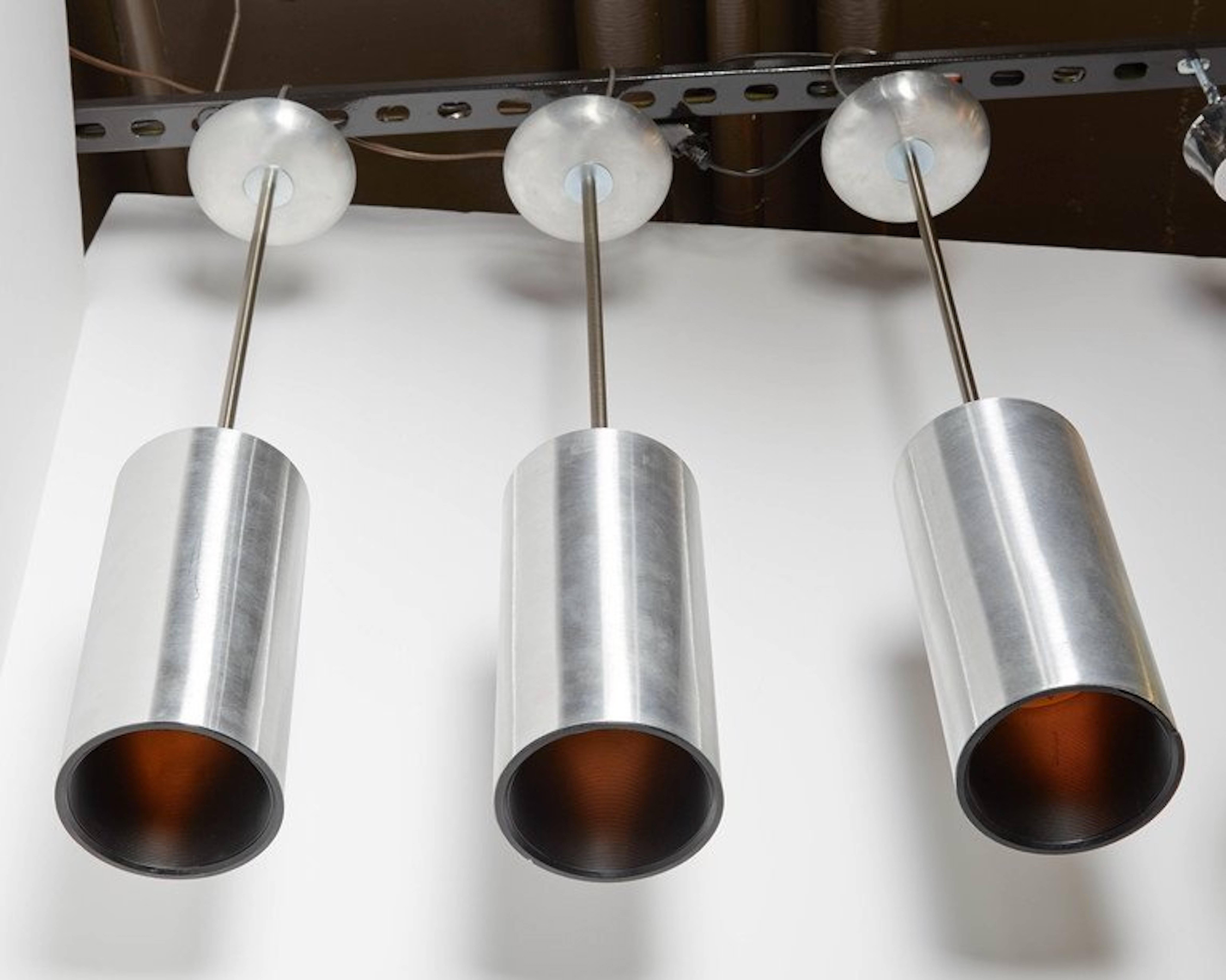 Aluminum Set of Three Danish Modern Pendants in the Manner of Jo Hammerborg