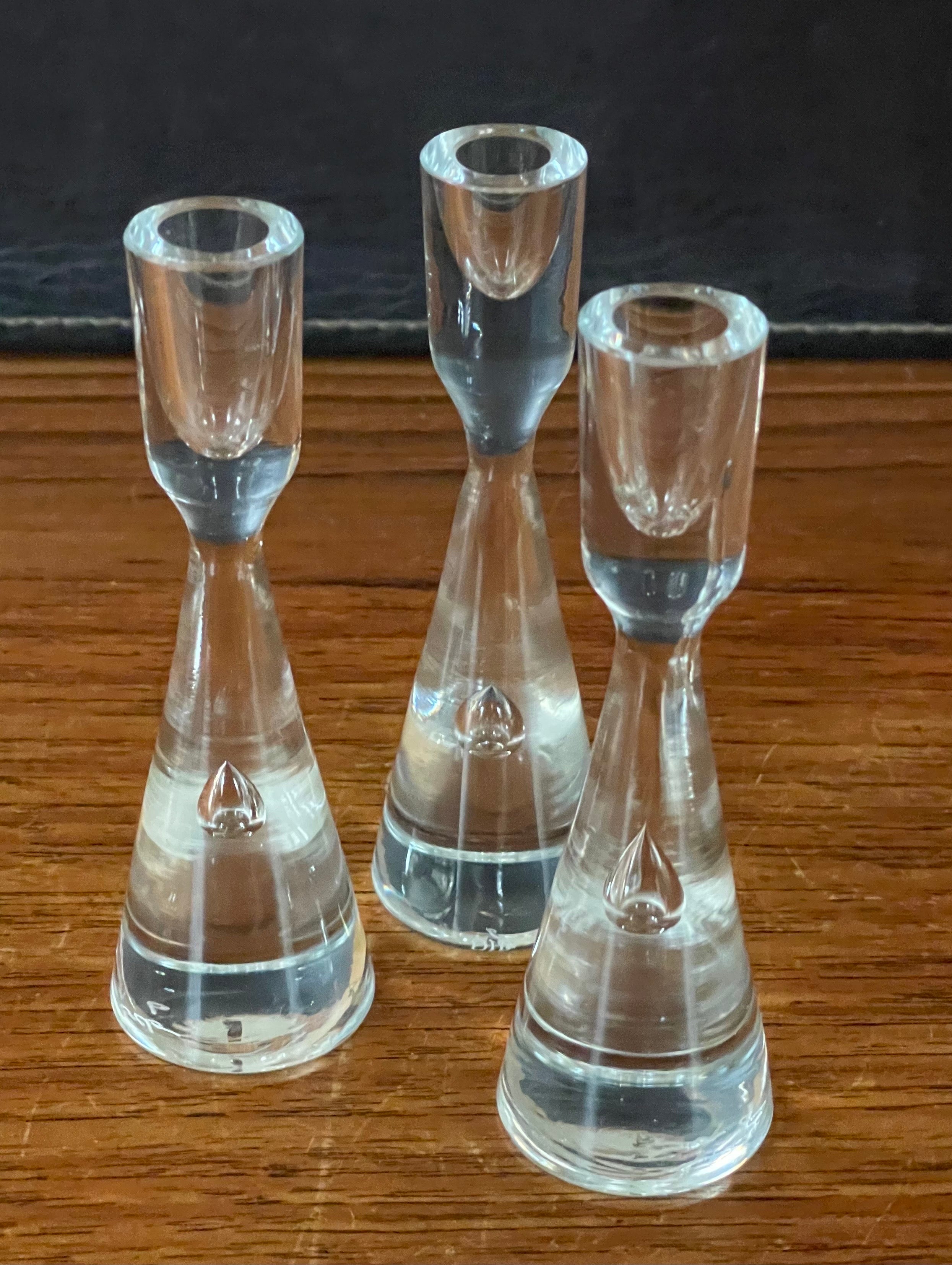 Danois Ensemble de trois chandeliers bulles en verre 