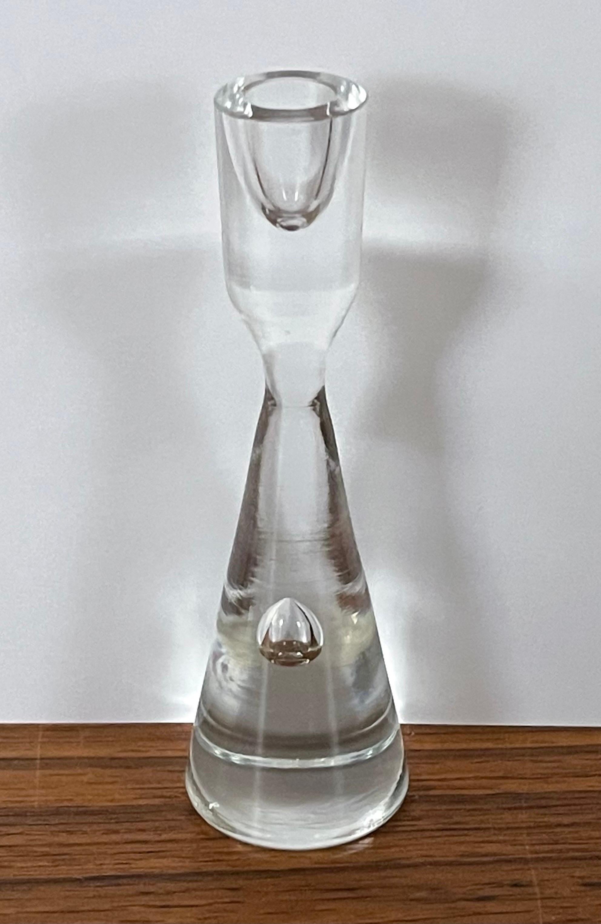 Verre Ensemble de trois chandeliers bulles en verre 